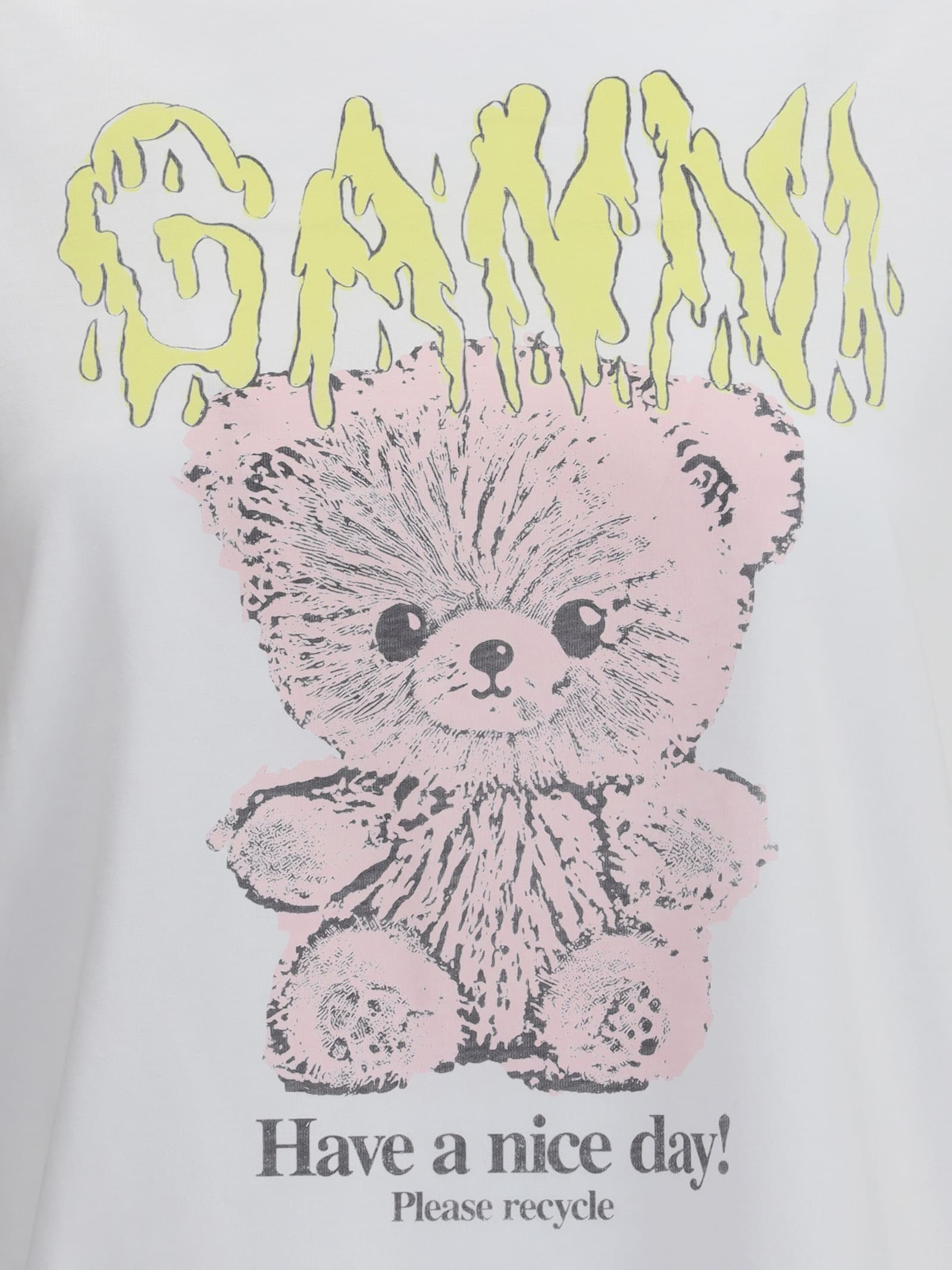 Ganni Have A Nice Day T-shirt In White