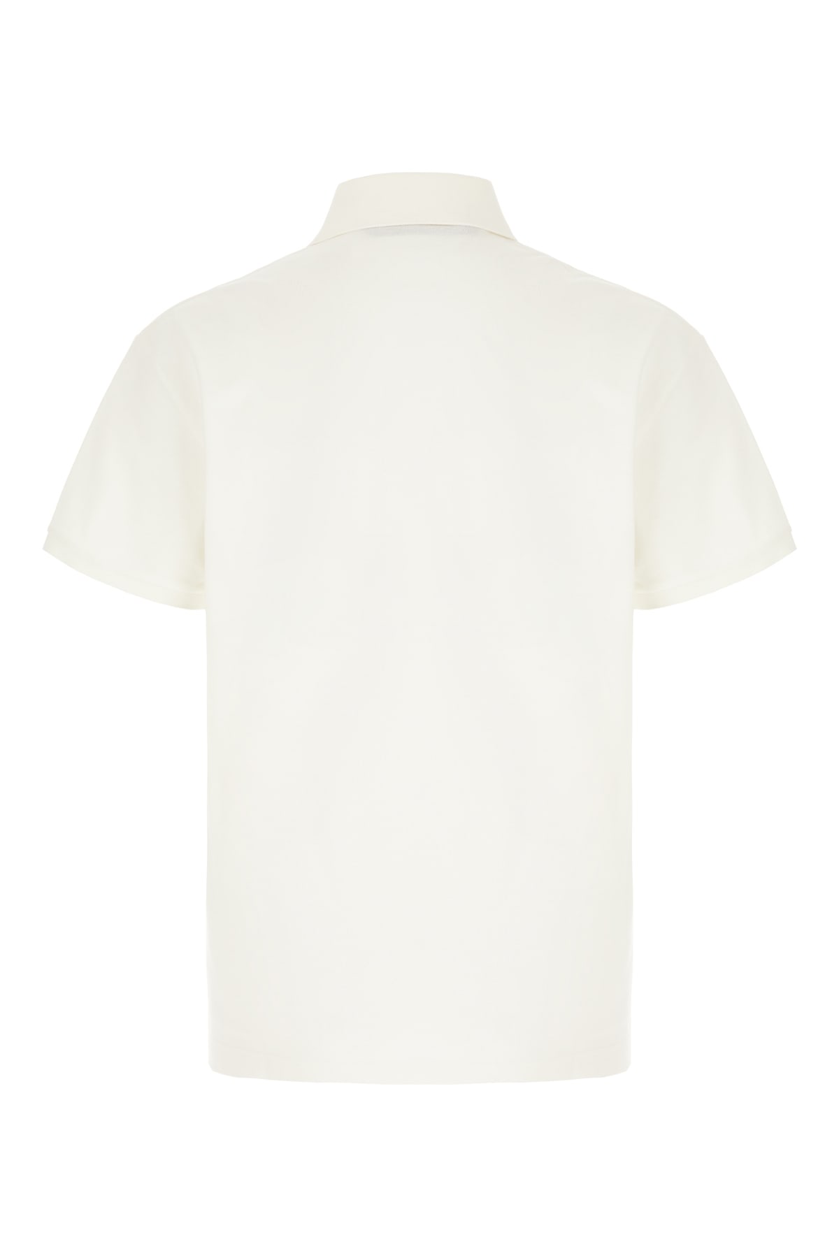 Shop Palm Angels Ivory Piquet Polo Shirt In 0310