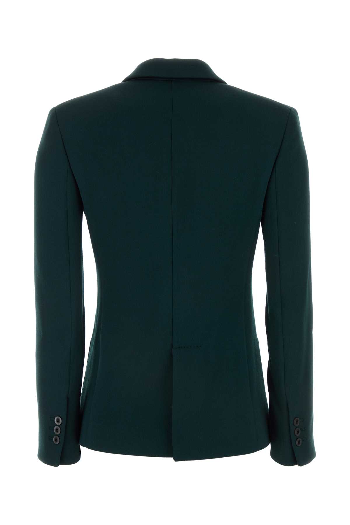 Shop Giorgio Armani Bottle Green Stretch Wool Blazer In Forest