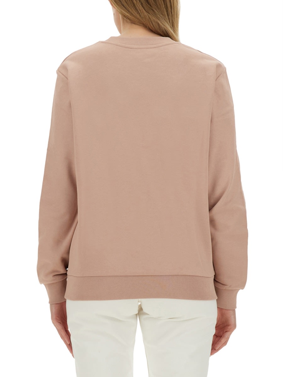 Shop Apc Sweatshirt With Logo In Pink