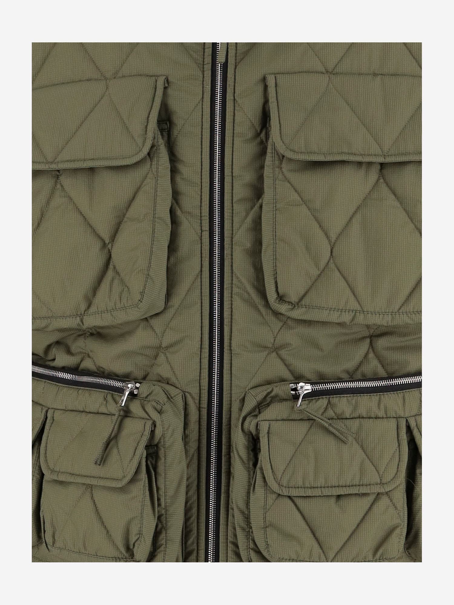 Ienki Ienki High Neck Padded Nylon Jacket In Green