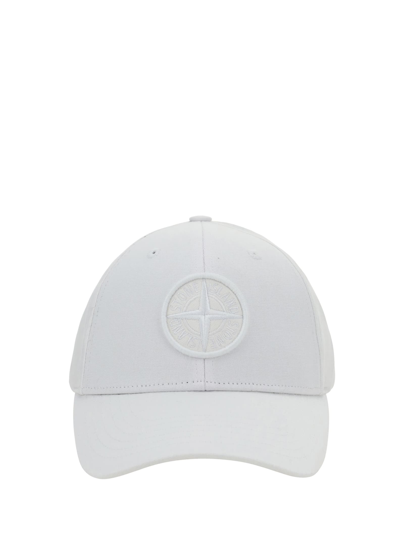 Shop Stone Island Baseball Cap In Bianco