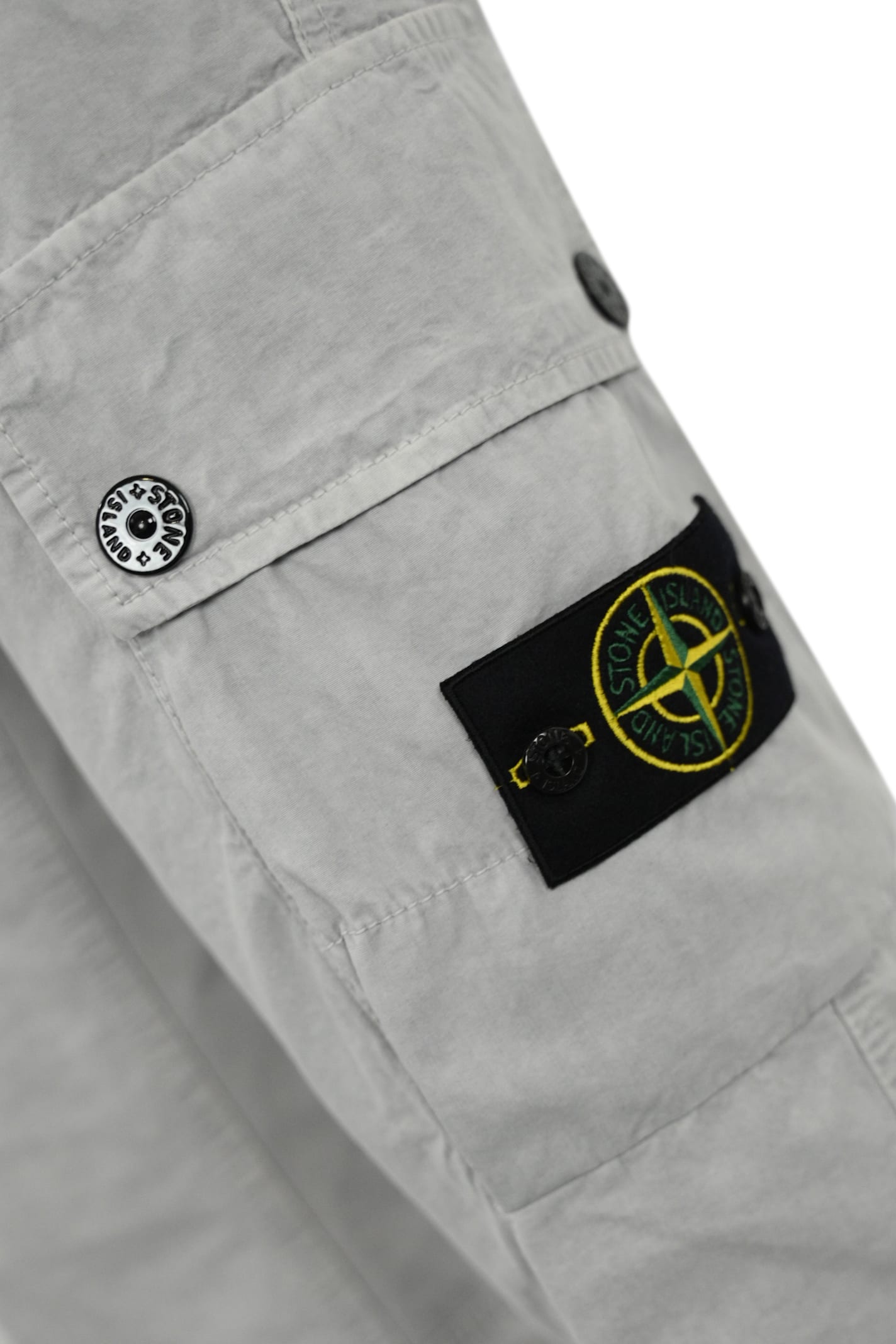 Stone Island 3100303 Trousers In Old Effect Canvas In Gray