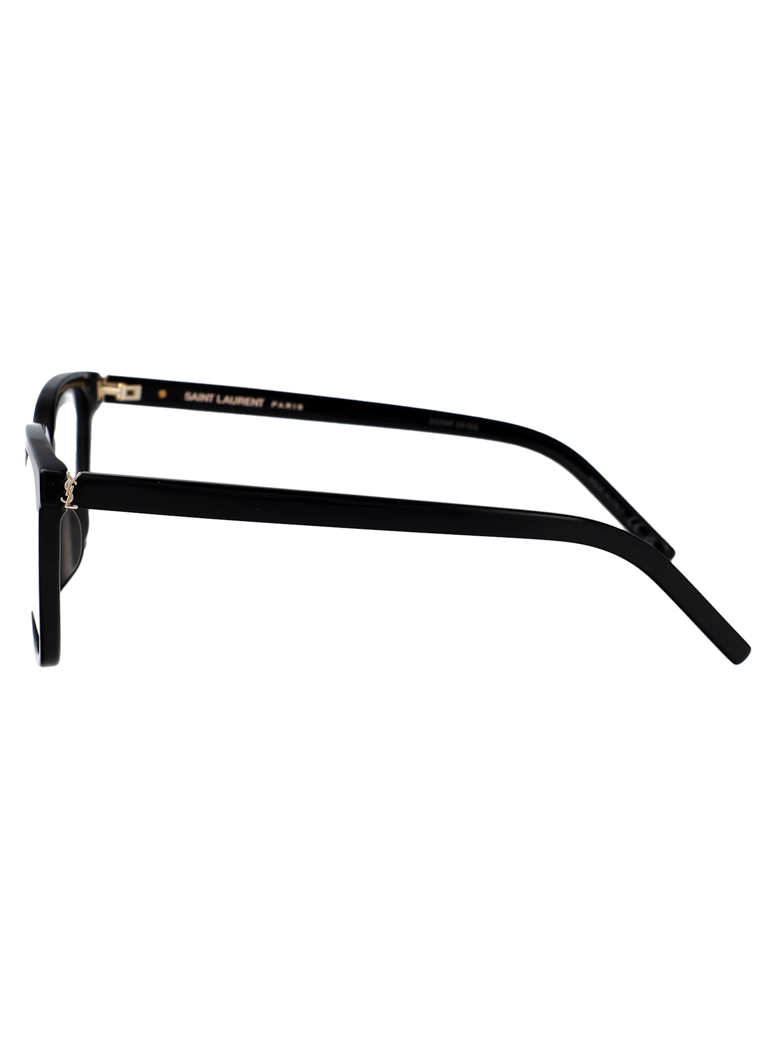 Saint Laurent Black-black-transparent Recycled Acetate Glasses In Multi