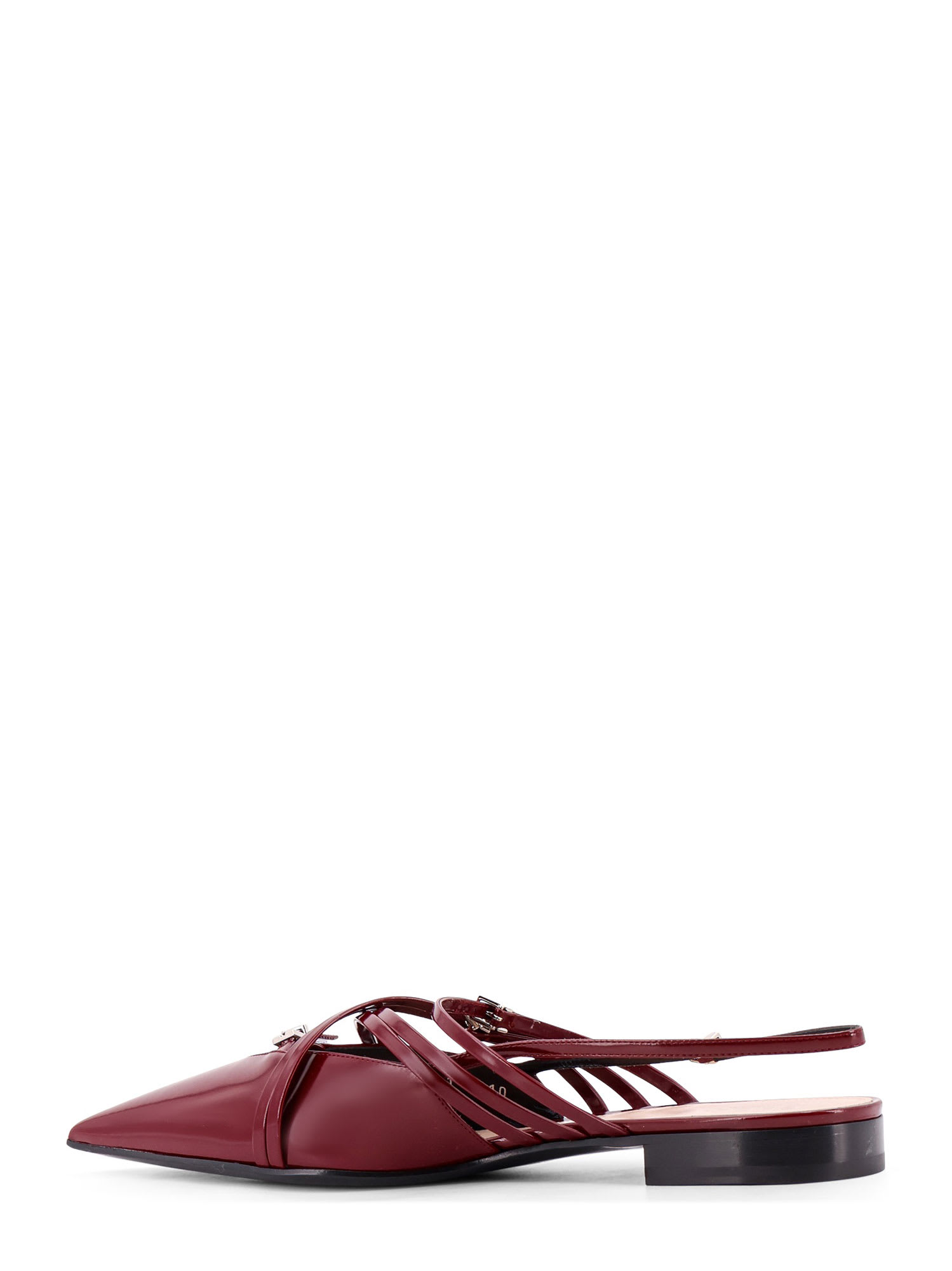 Gucci Leather Slingback With Bands And Buckle