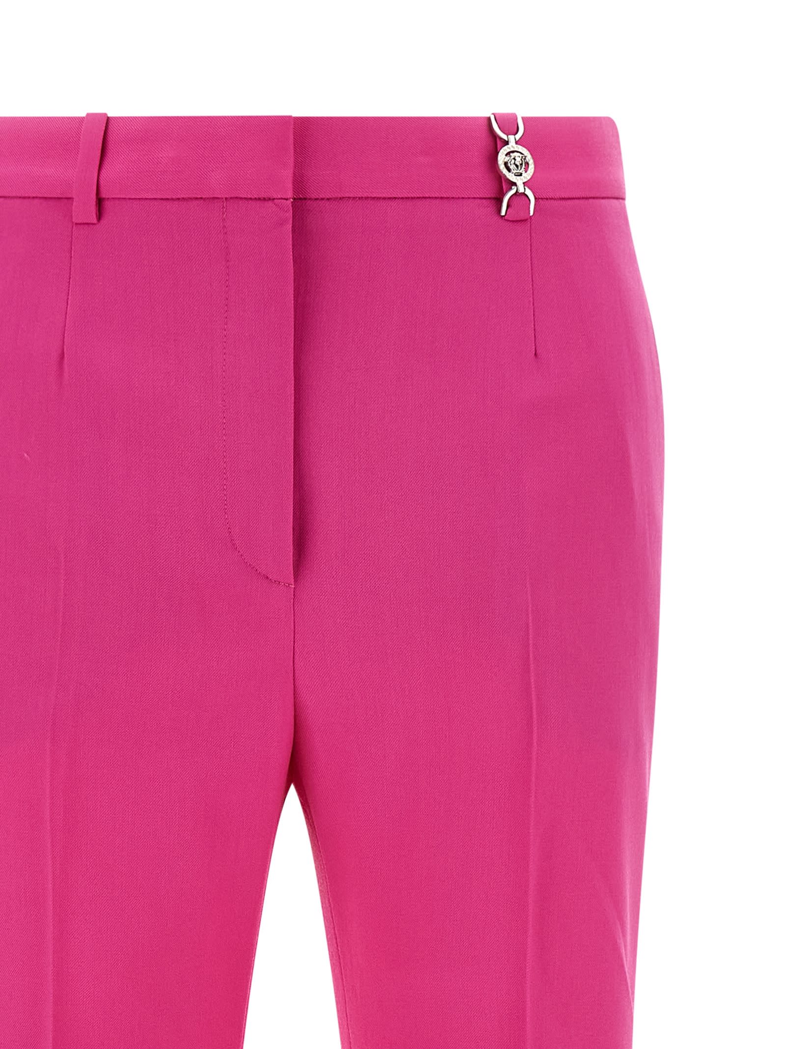 Versace Casual Trousers With Back Pocket And Belt Loops In Pink