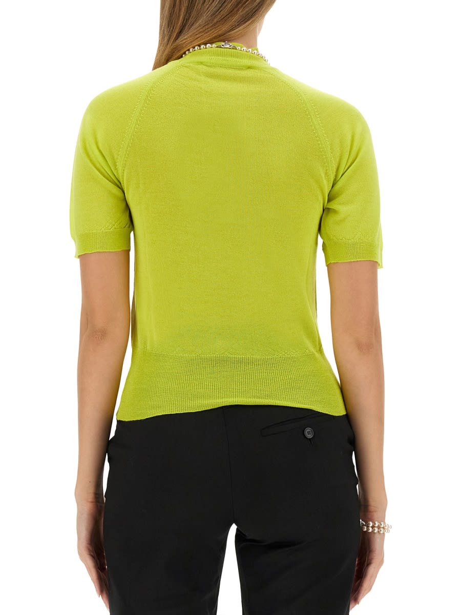 Vivienne Westwood Fitted Turtleneck Sweater In Lime Green In Yellow