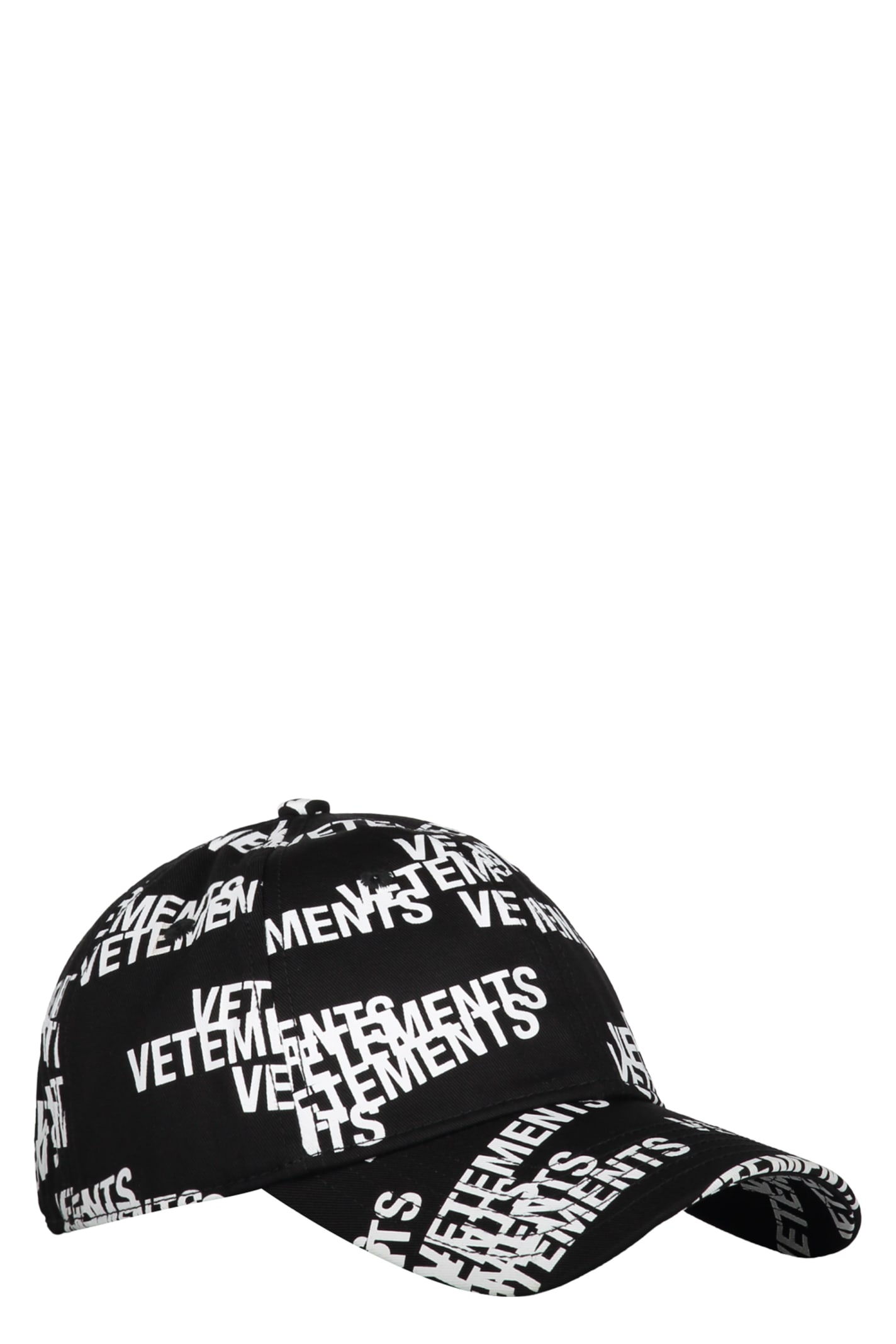 Shop Vetements All Over Logo Baseball Cap In Black