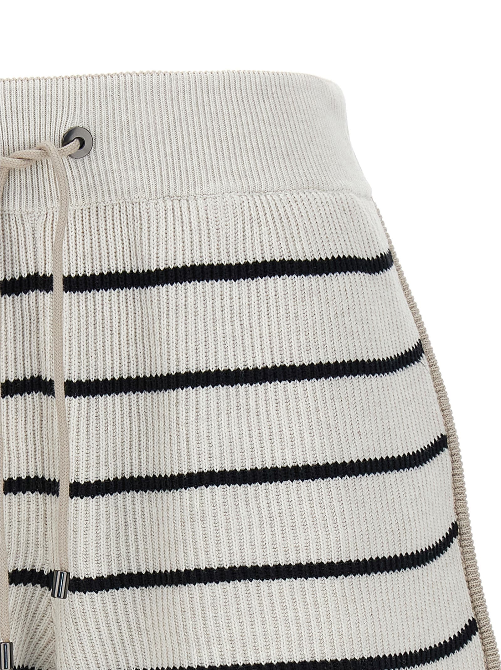 Shop Brunello Cucinelli Striped Shorts In White