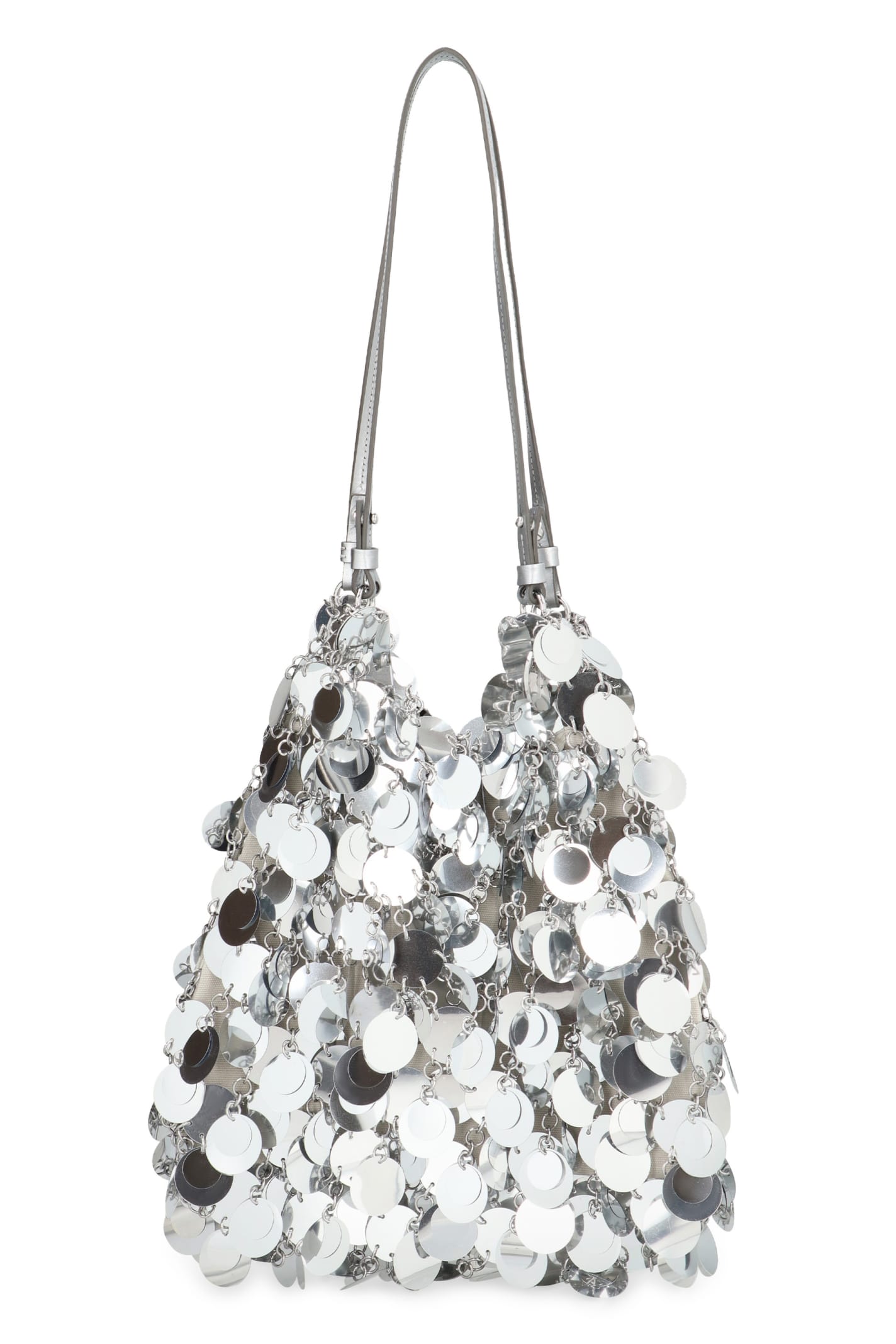 Paco Rabanne Sparkles Tote Bag In Silver
