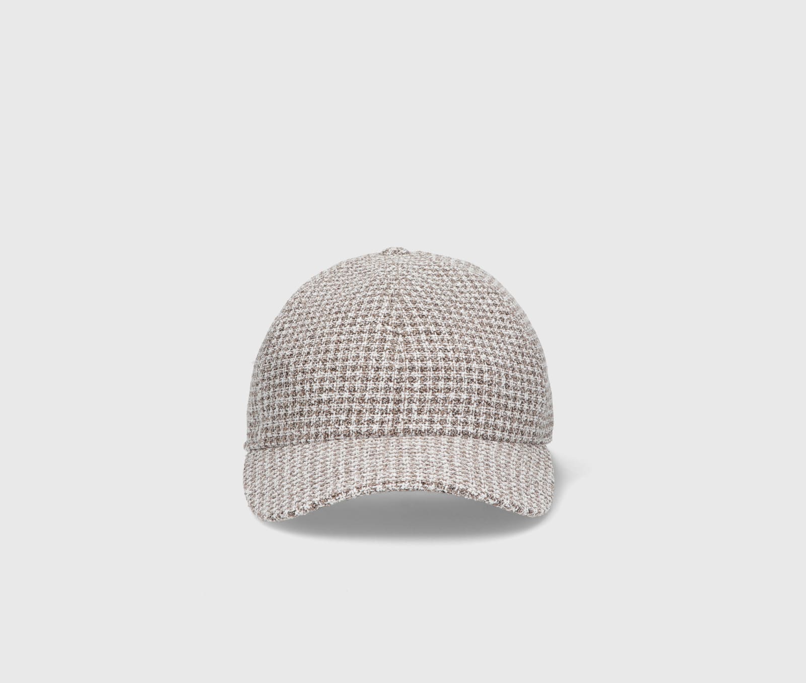 Shop Borsalino Hiker Baseball Cap In Houndstooth Beige/white