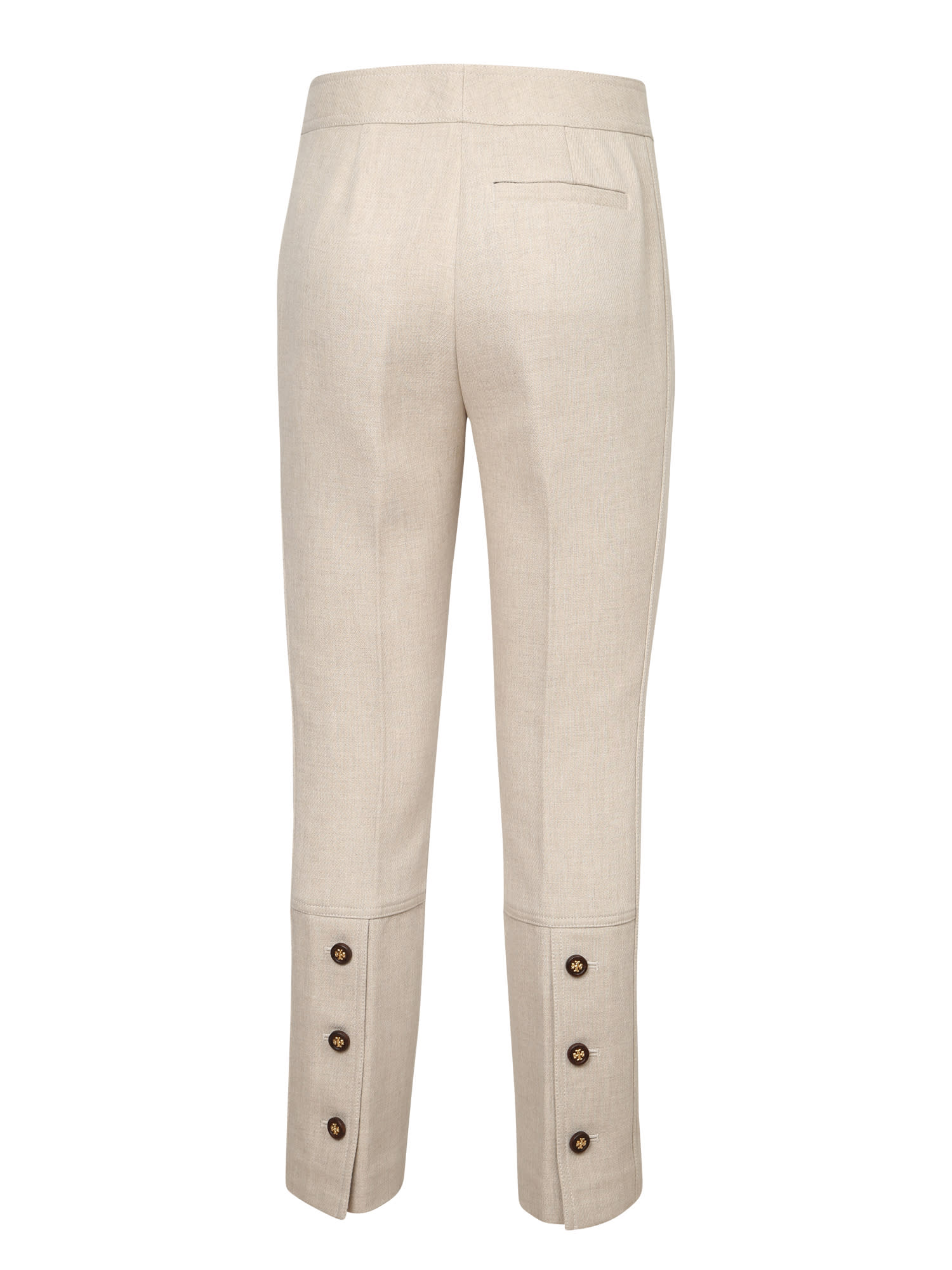 Tory Burch Phoebe Twill Trousers Ivory Trousers In White