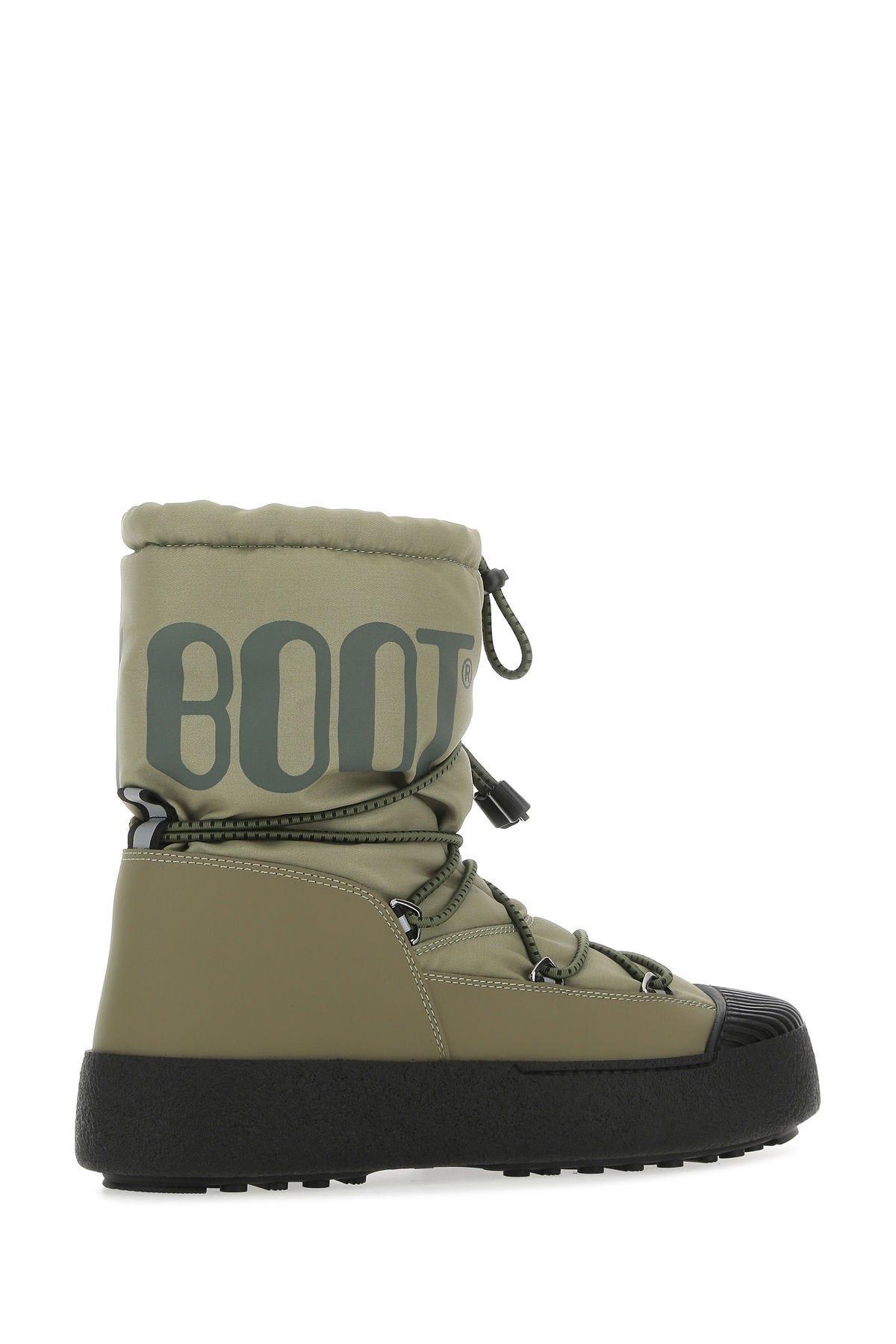 Shop Moon Boot Multicolor Suede And Fabric Mtrack Ankle Boots In Green