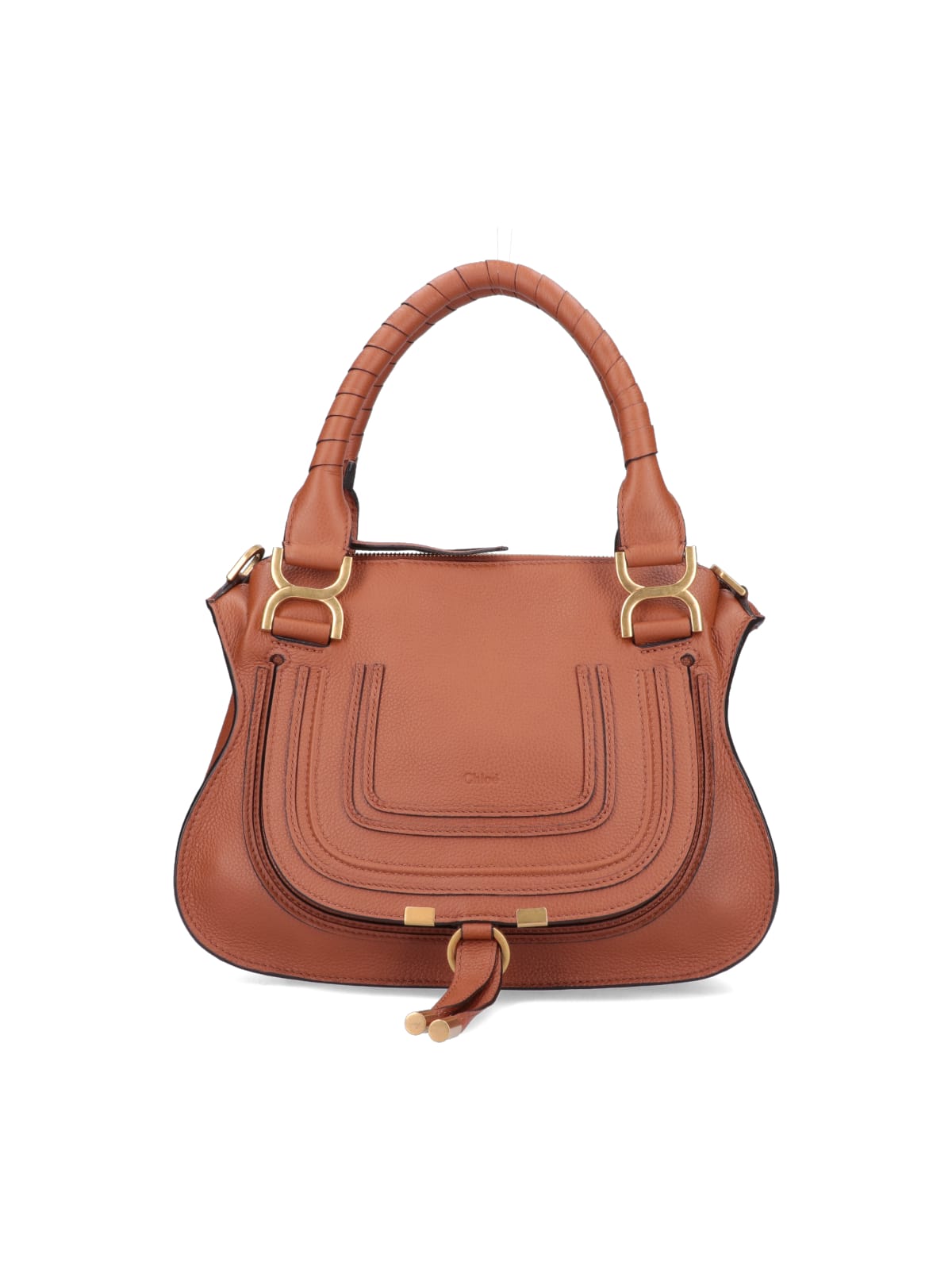 Shop Chloé Marcie Hand Bag In Buff