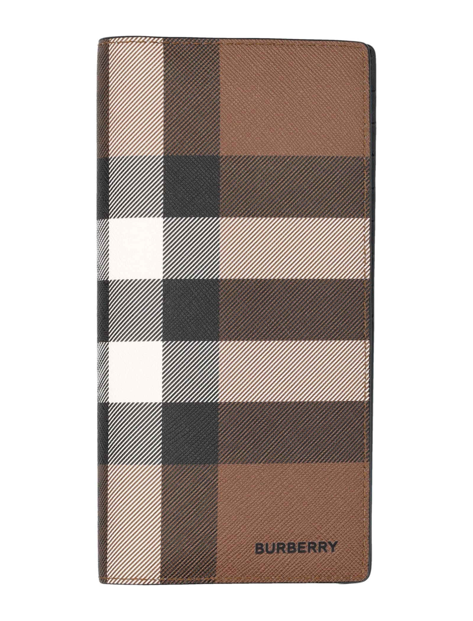 BURBERRY CHECK AND LEATHER CONTINENTAL WALLET