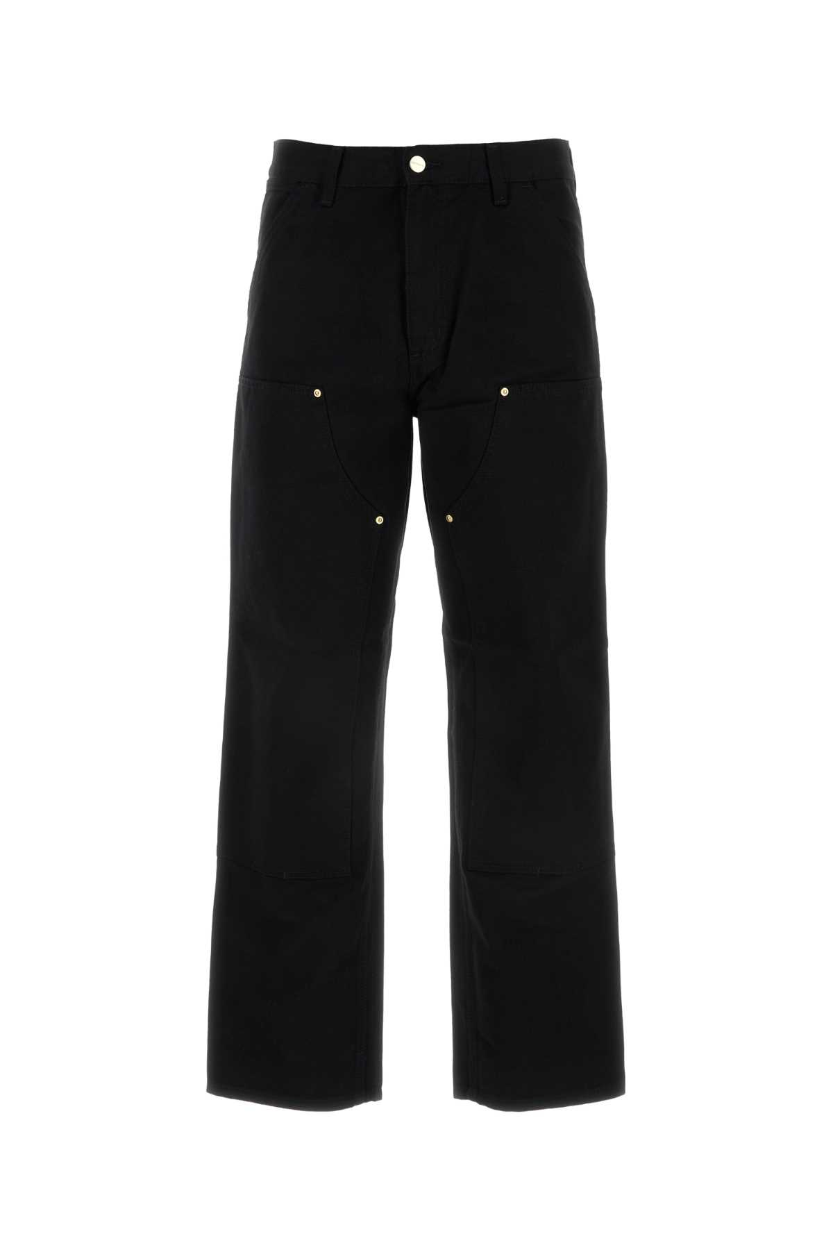 Black Denim Double Knee Pant