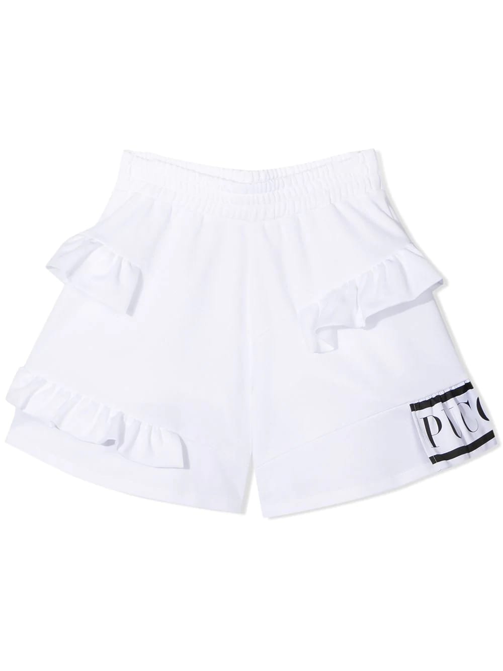 Emilio Pucci Kids' Stretch Shorts With Ruches In White