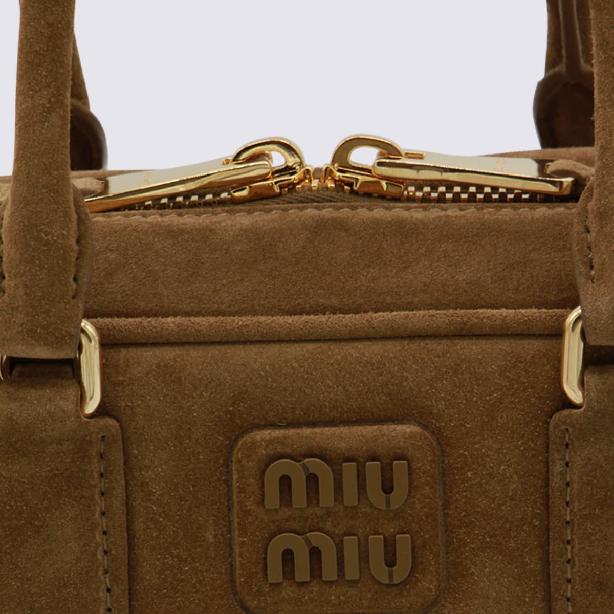Miu Miu Brown Leather Arcadie Crossbody Bag In Green