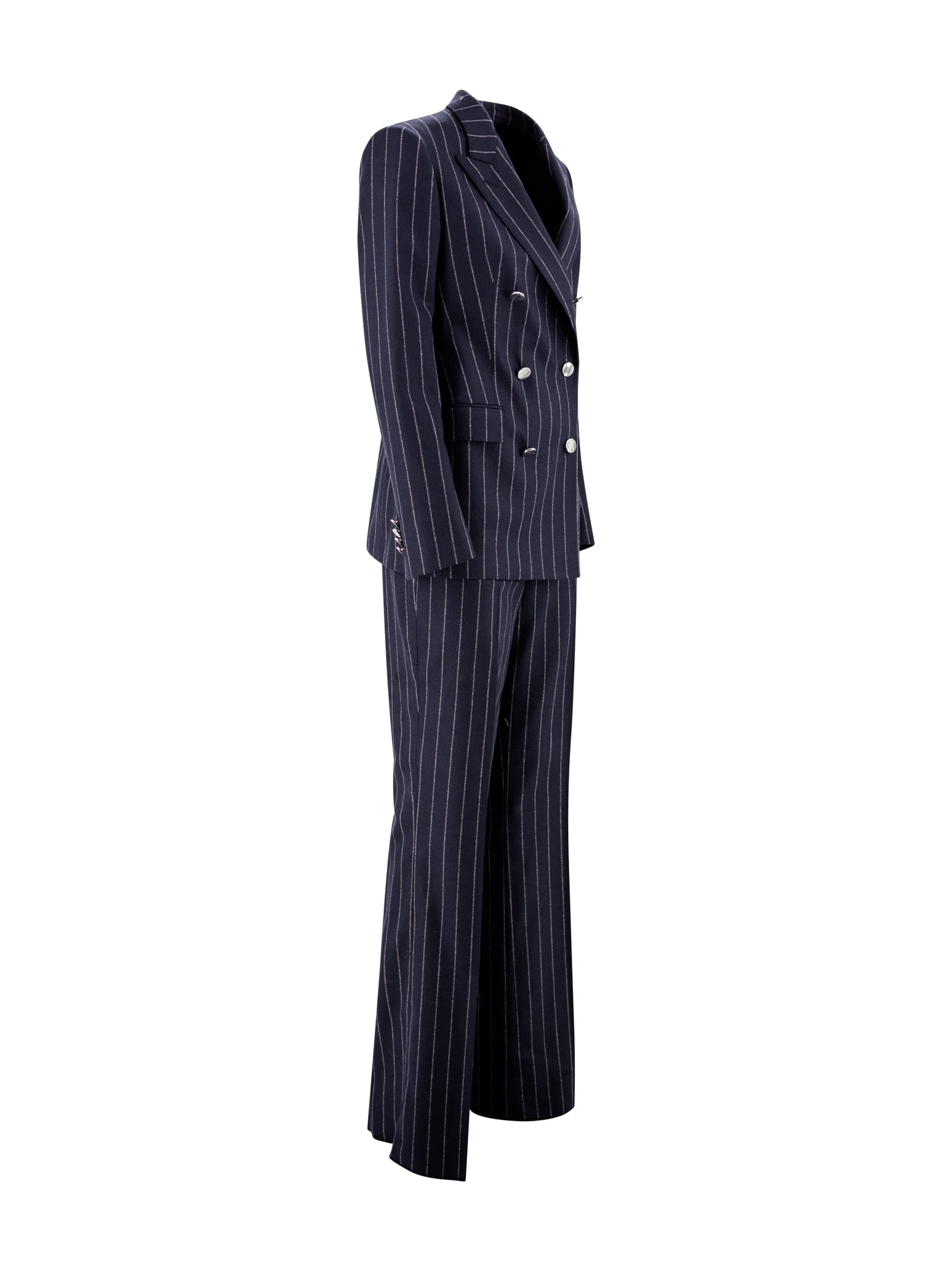 Shop Tagliatore Pinstriped Double-breasted Suit In Gessato