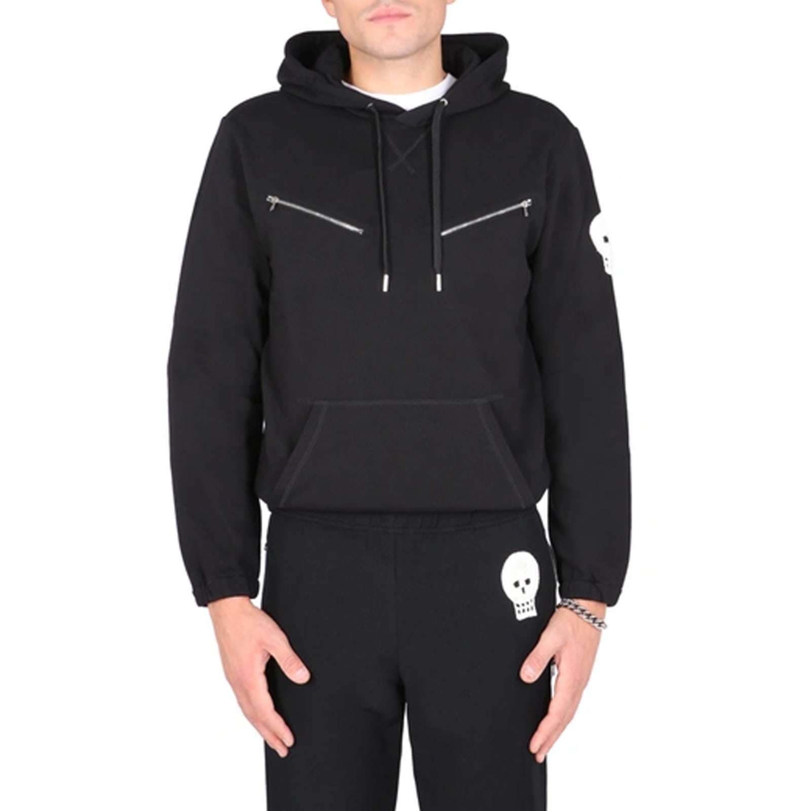 Shop Alexander Mcqueen Cotton Hooded Sweatshirt In Black