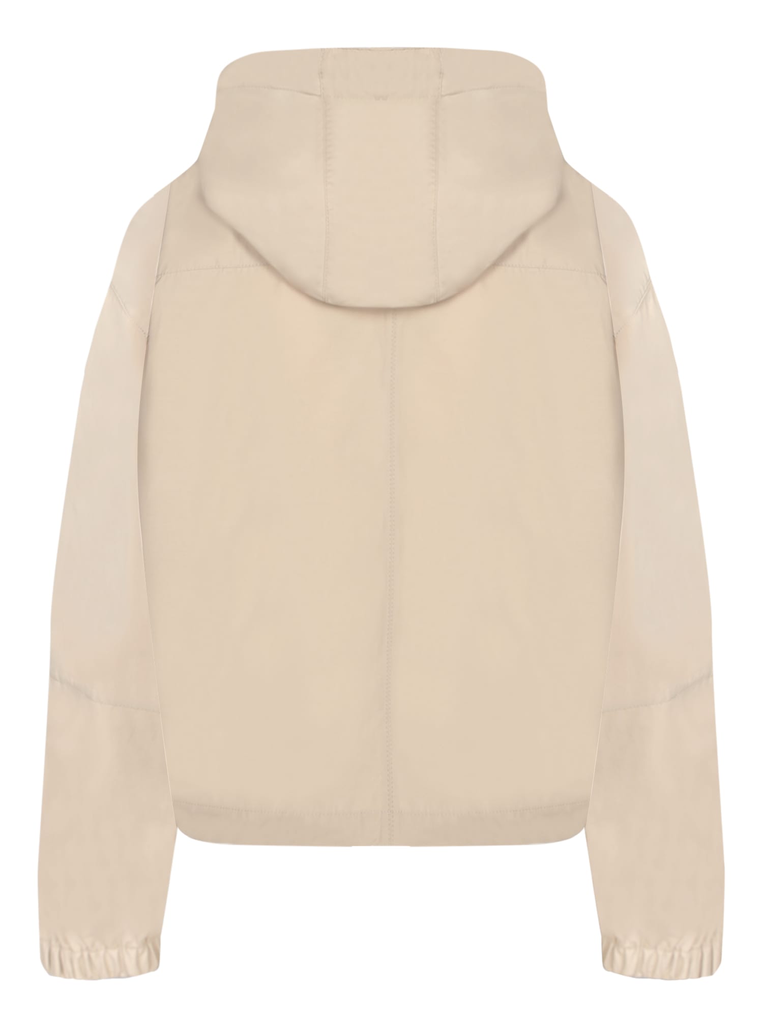 Shop Moncler Sauvan Short Beige Parka