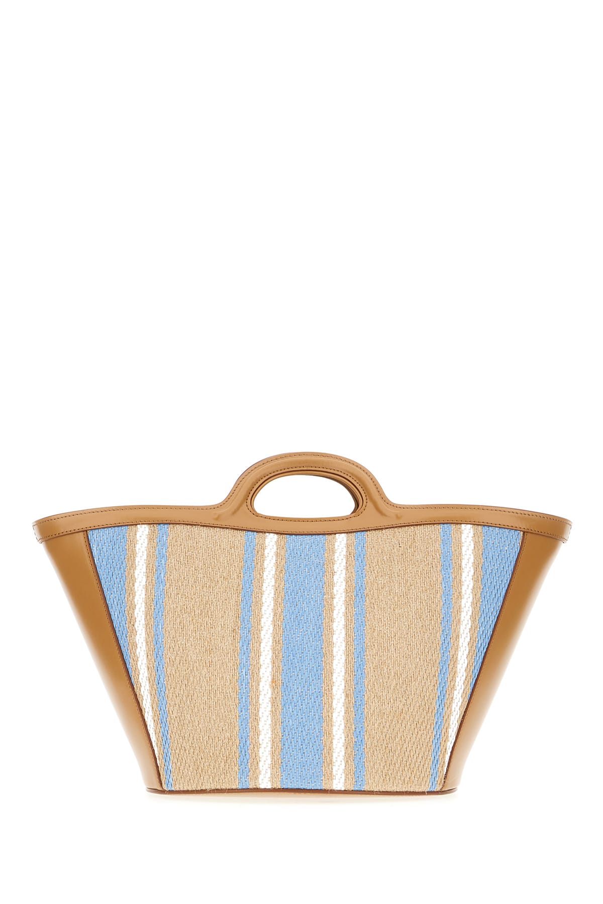 Marni Micro Tropicalia Tote Bag In Cigar Opal Lily White