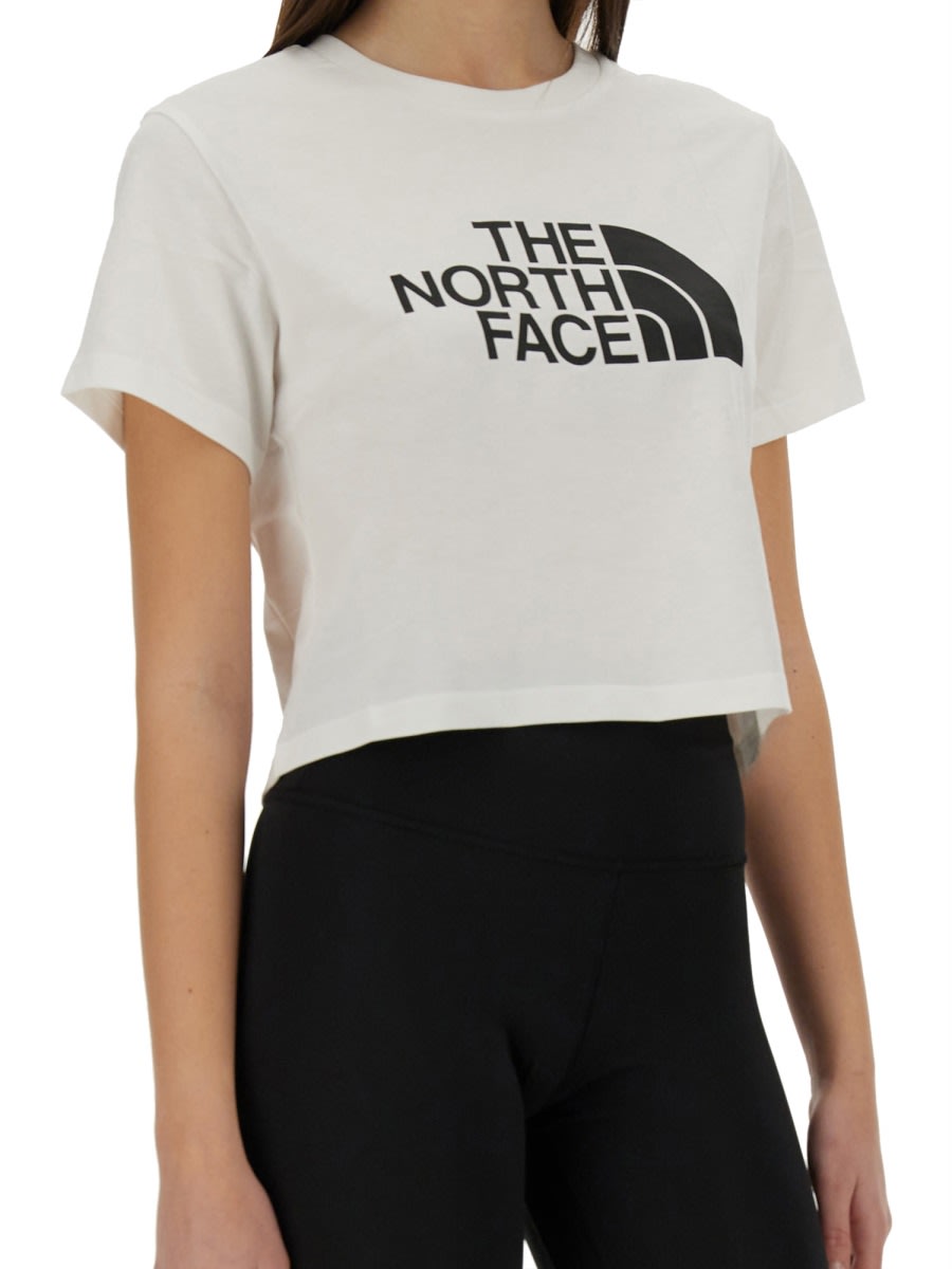 Shop The North Face Easy Short Waist T-shirt In White
