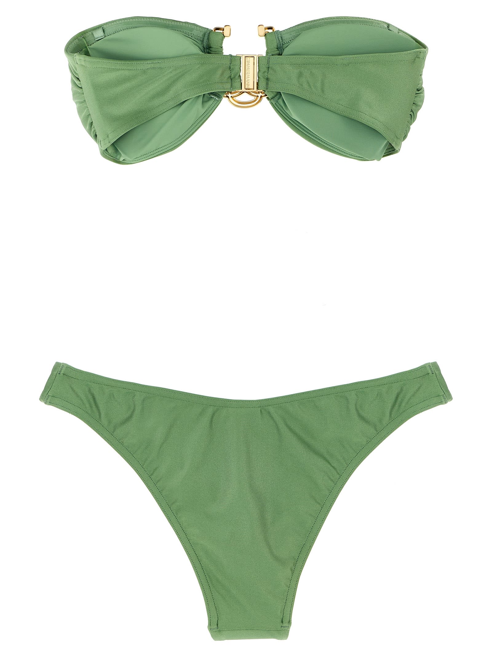 Zimmermann Rhiannon Knot Hardware Bandeau Two-piece Swimsuit In Green