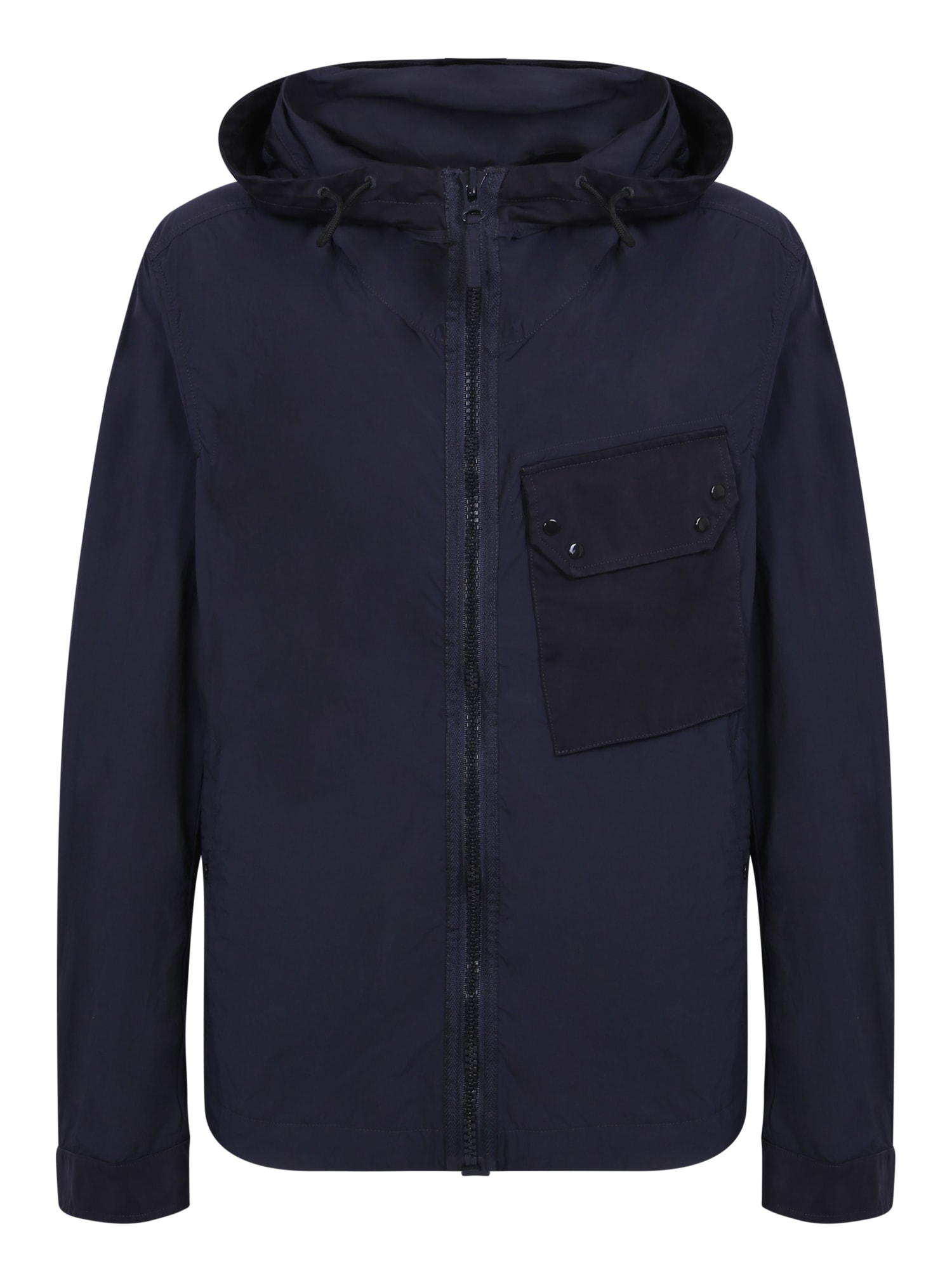 Shop Ten C Navy Blue Hooded Jacket