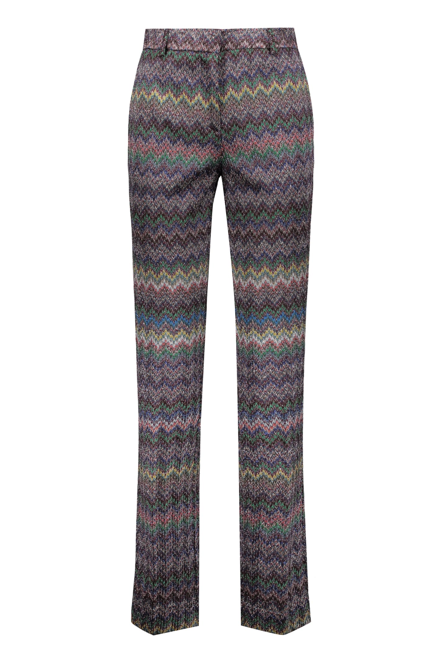 Missoni Lurex Chevron Knitted Palazzo Trousers In Multicolor
