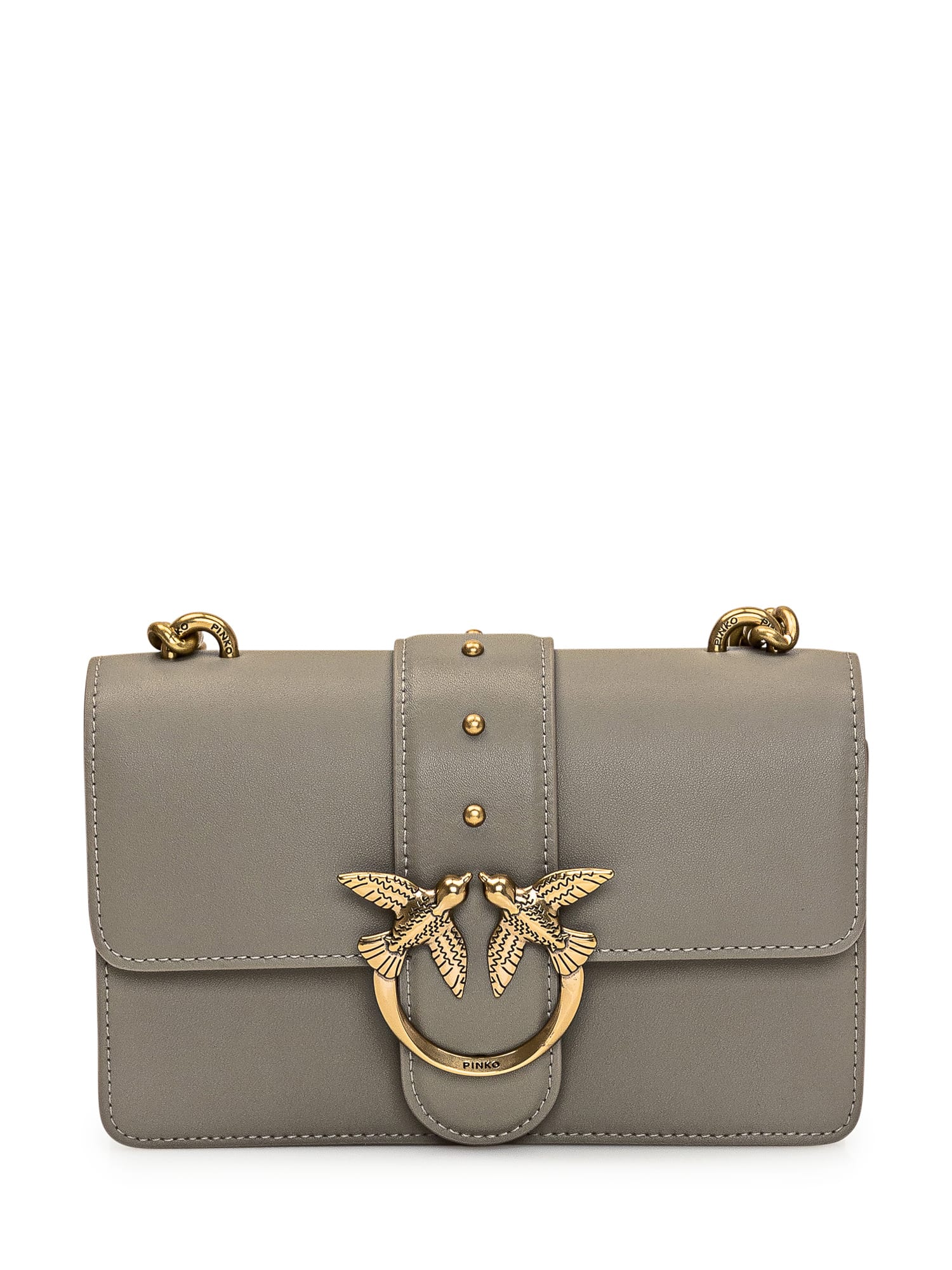 Shop Pinko Love One Mini Bag In Beige