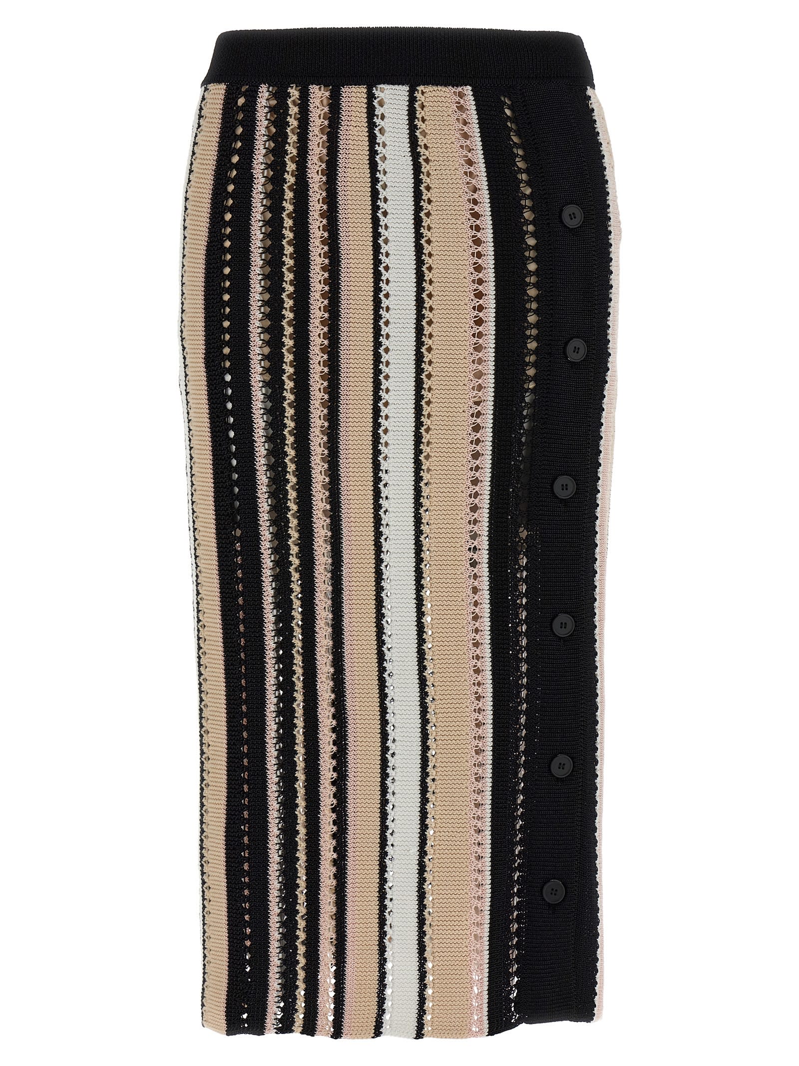 Shop Missoni Striped Crochet Skirt In Multicolor