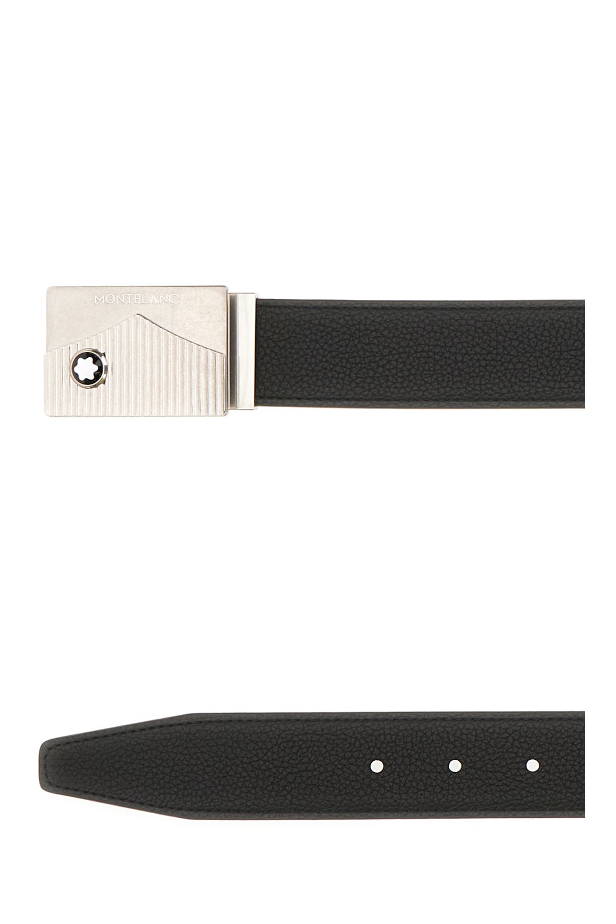 Shop Montblanc Black Leather Reversible Belt In Black Brown