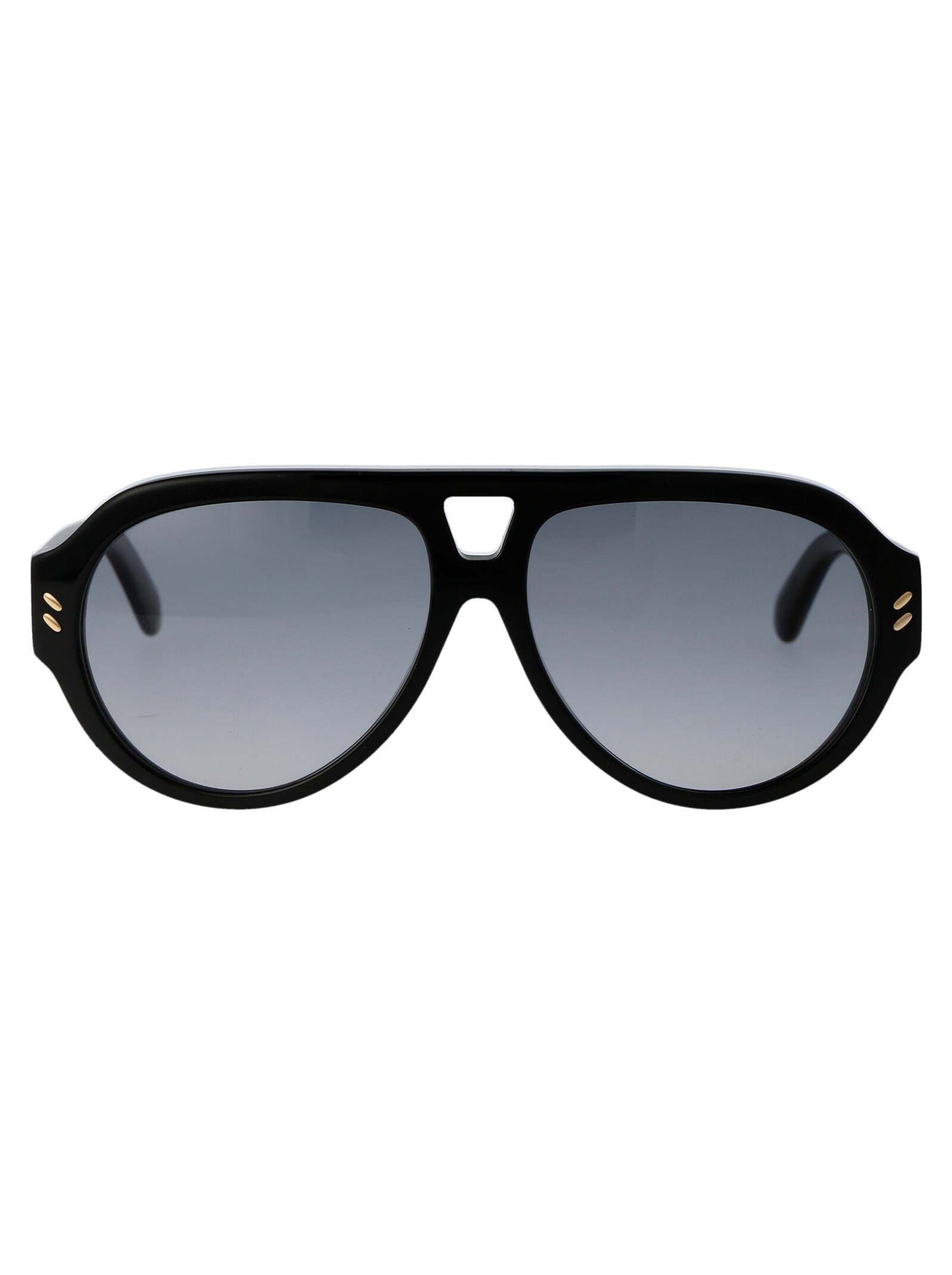 Shop Stella Mccartney Sc40049i Sunglasses In 01a Shiny Black / Smoke