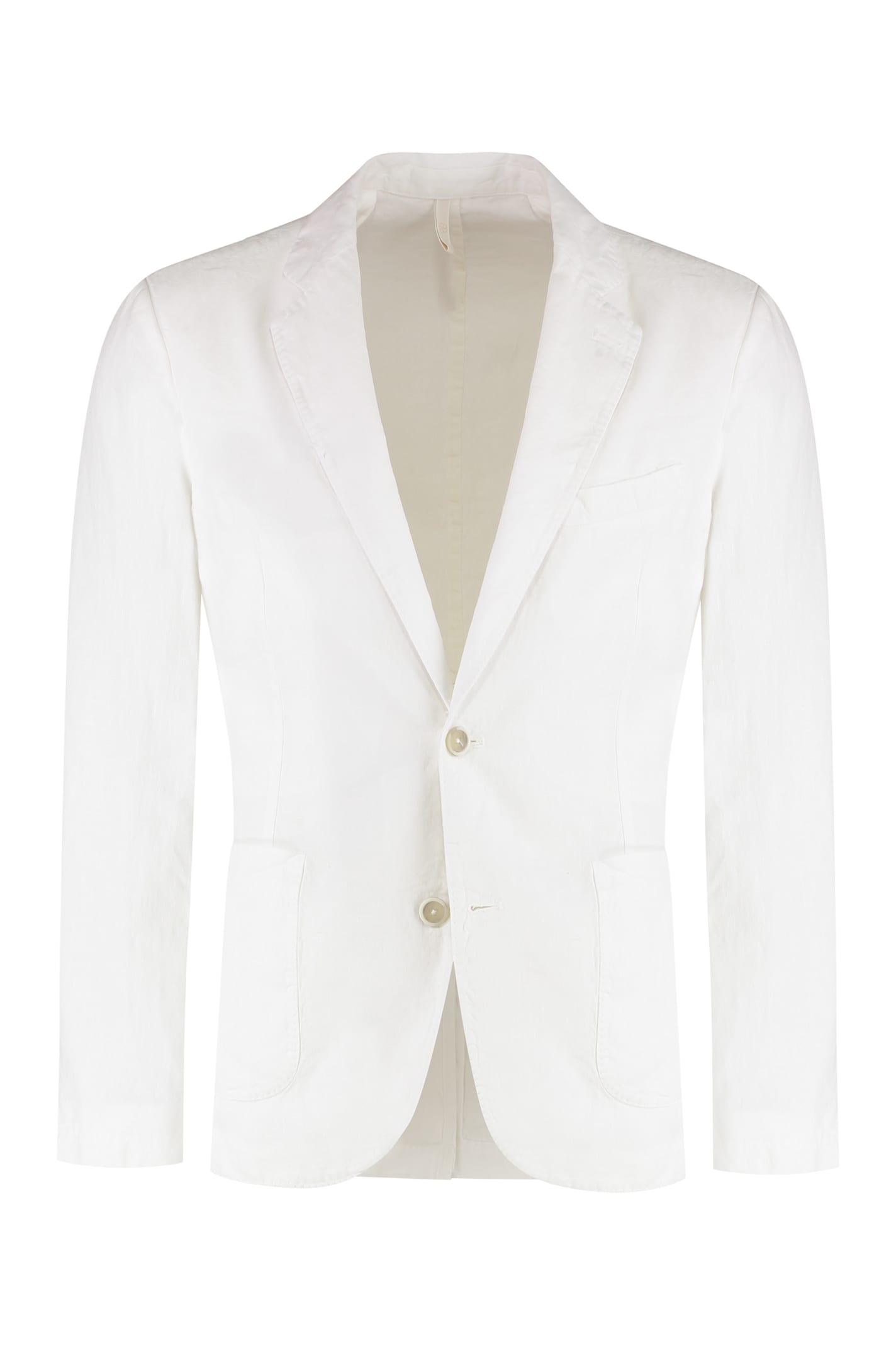 120% Lino Single-breasted Two-button Jacket In White