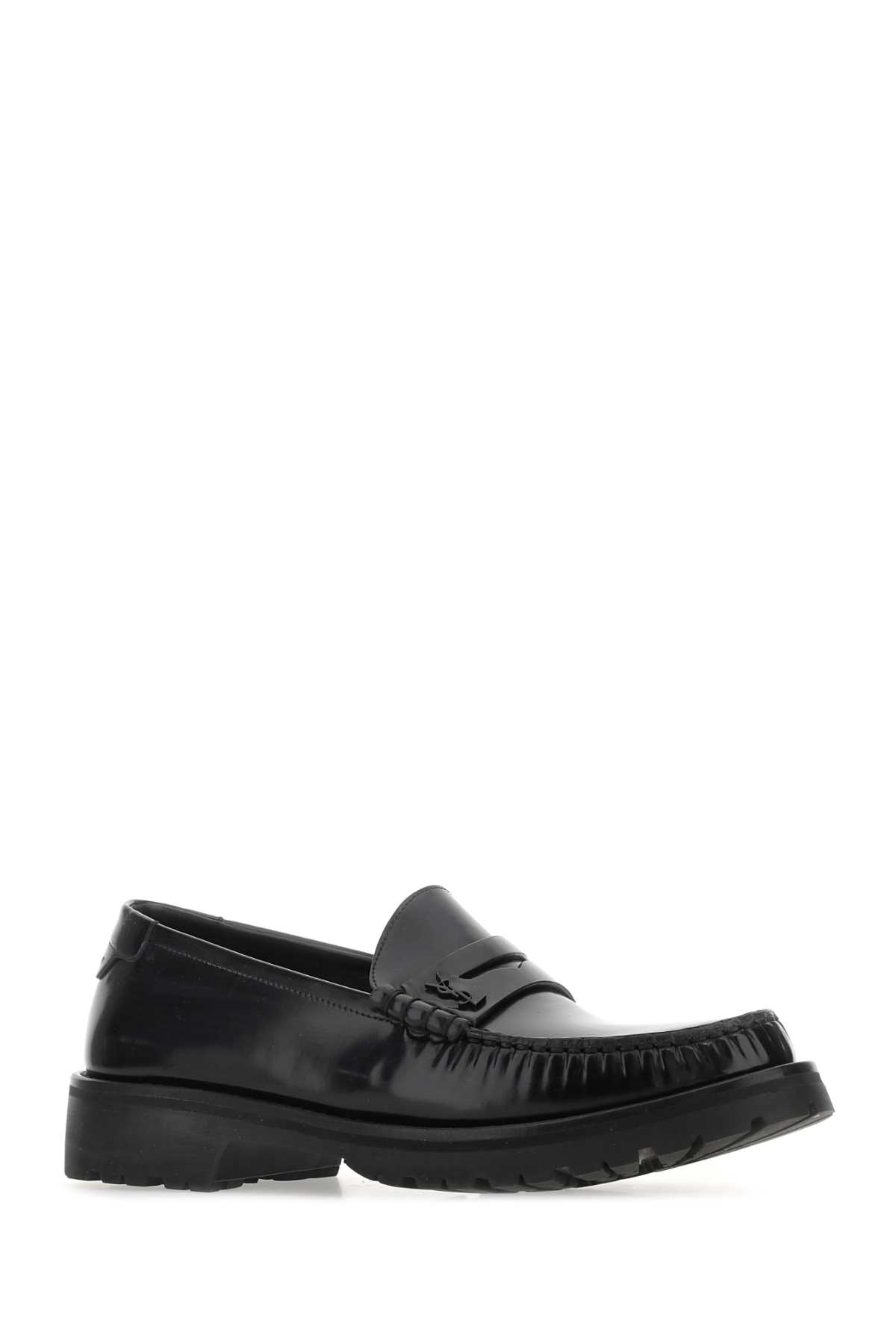 Shop Saint Laurent Black Leather Le Loafers Loafers