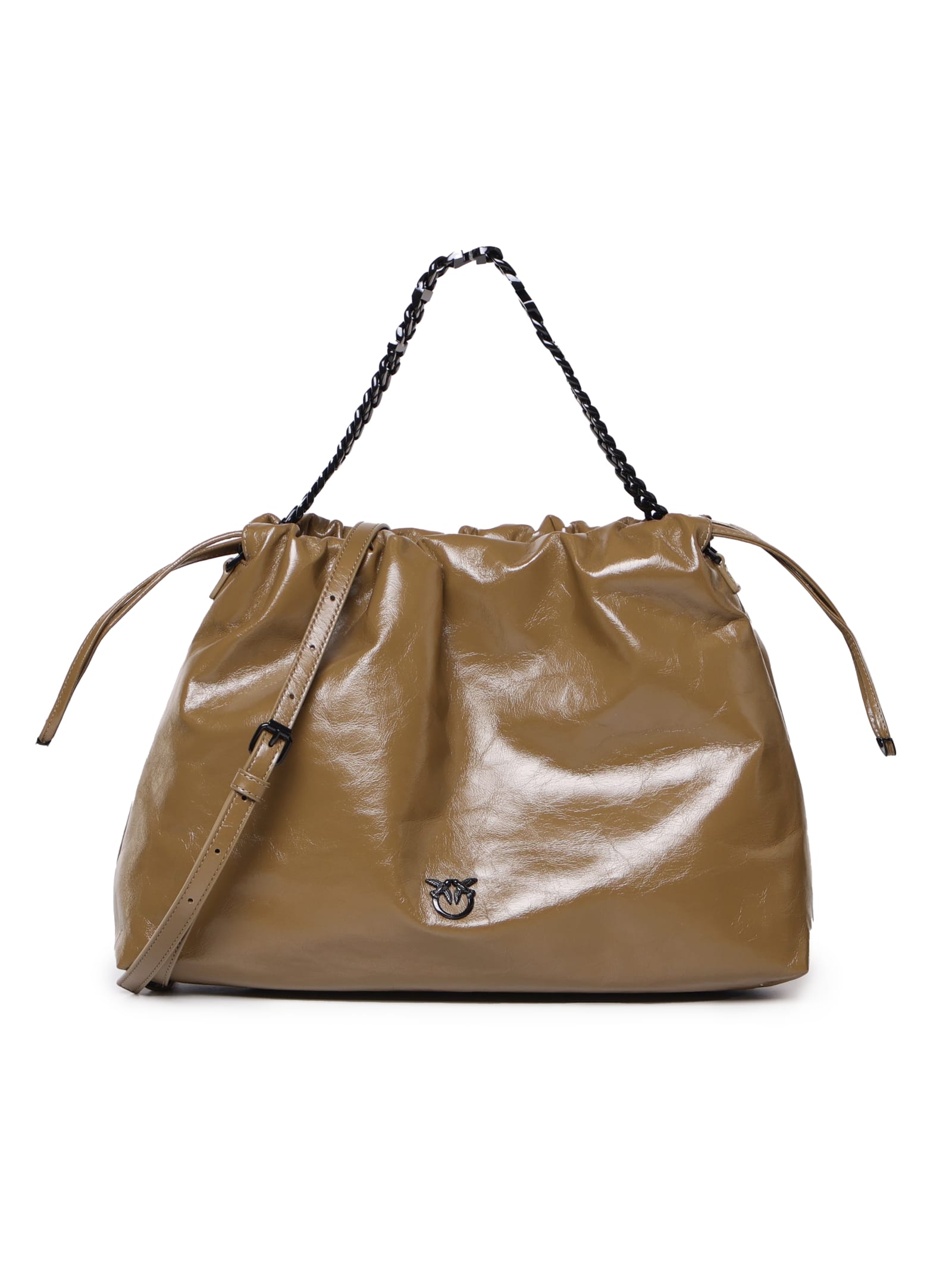 pinko chain strap maxi shoulder bag