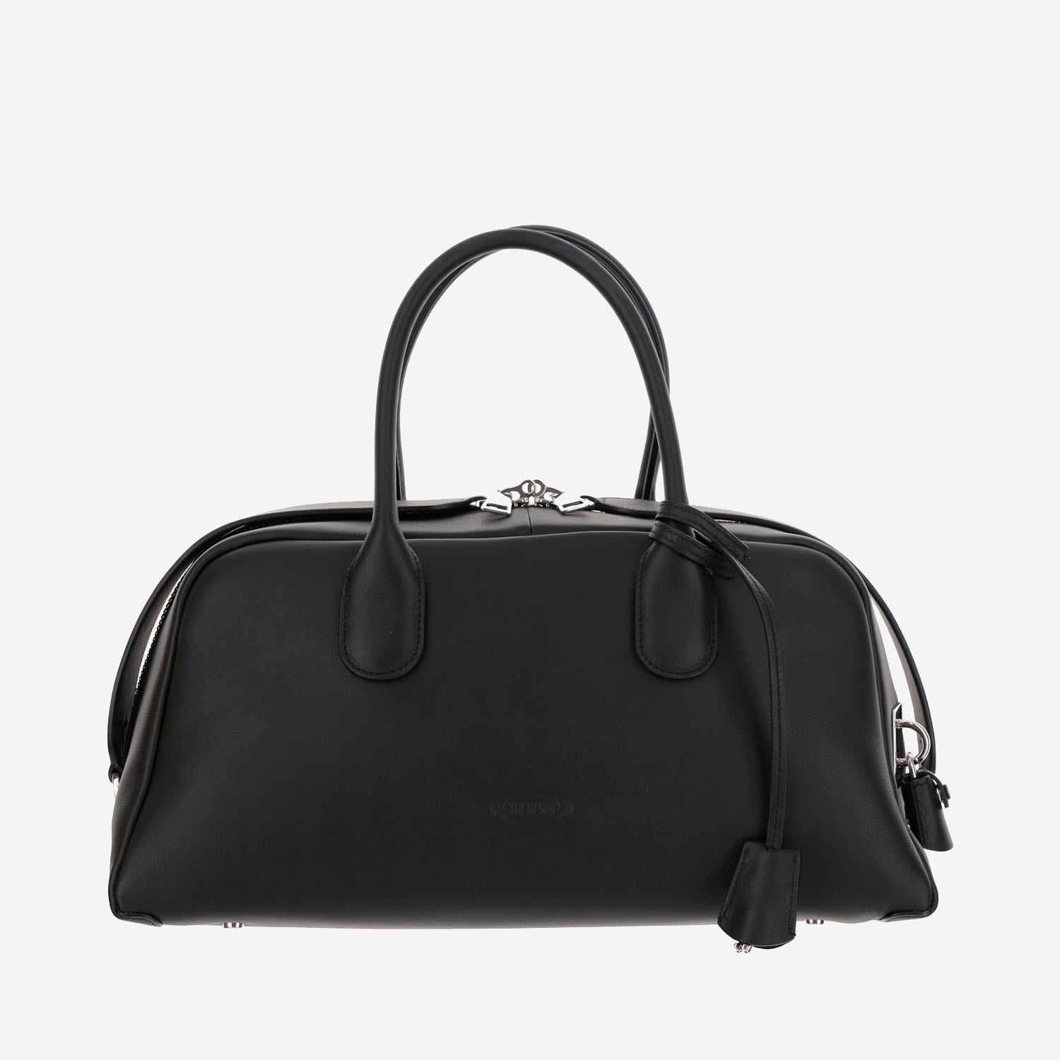 Shop Tod's Medium Leather Dock Bag In Black