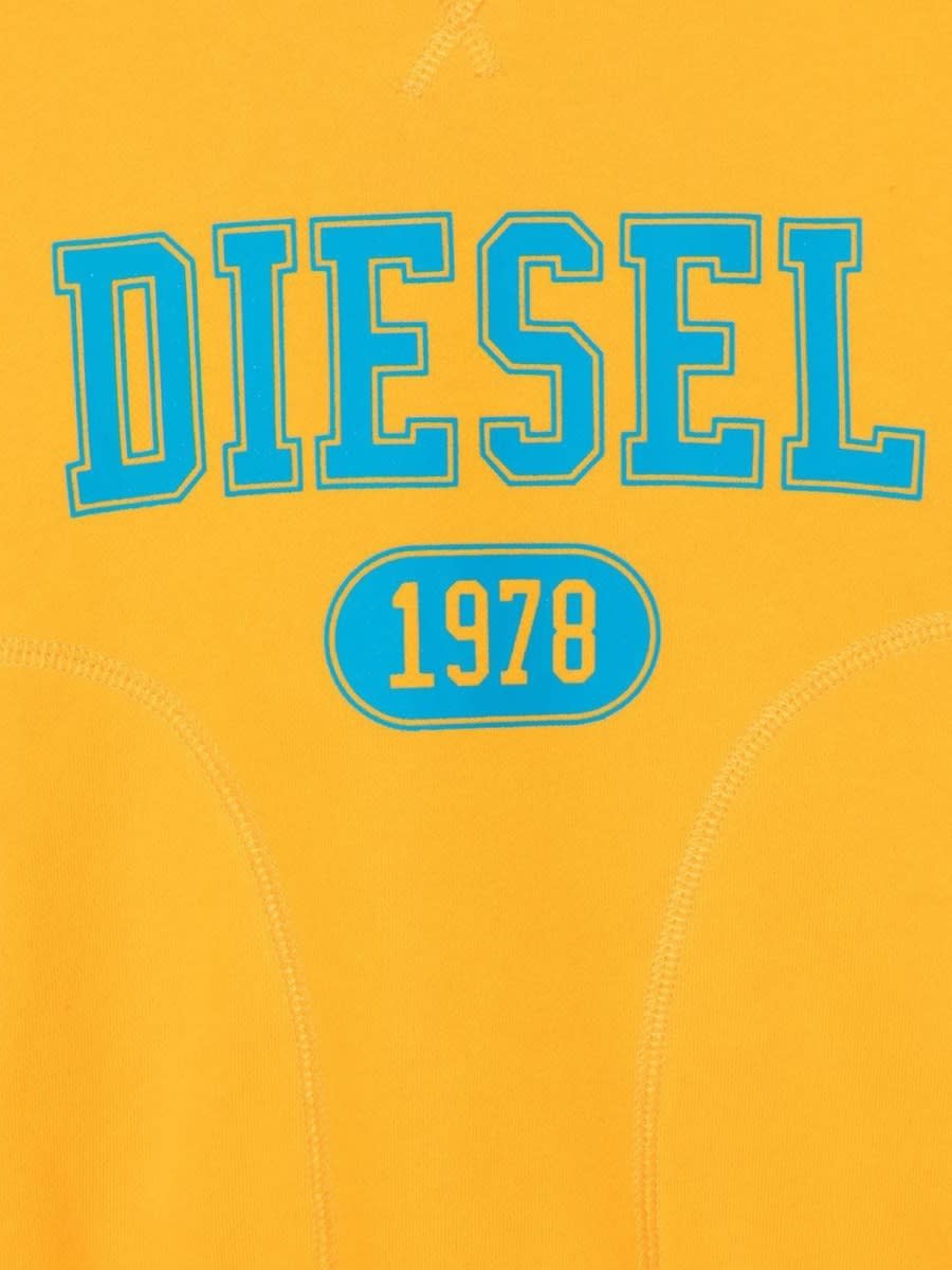 Shop Diesel Hooded Sweatshirt With Logo In Yellow
