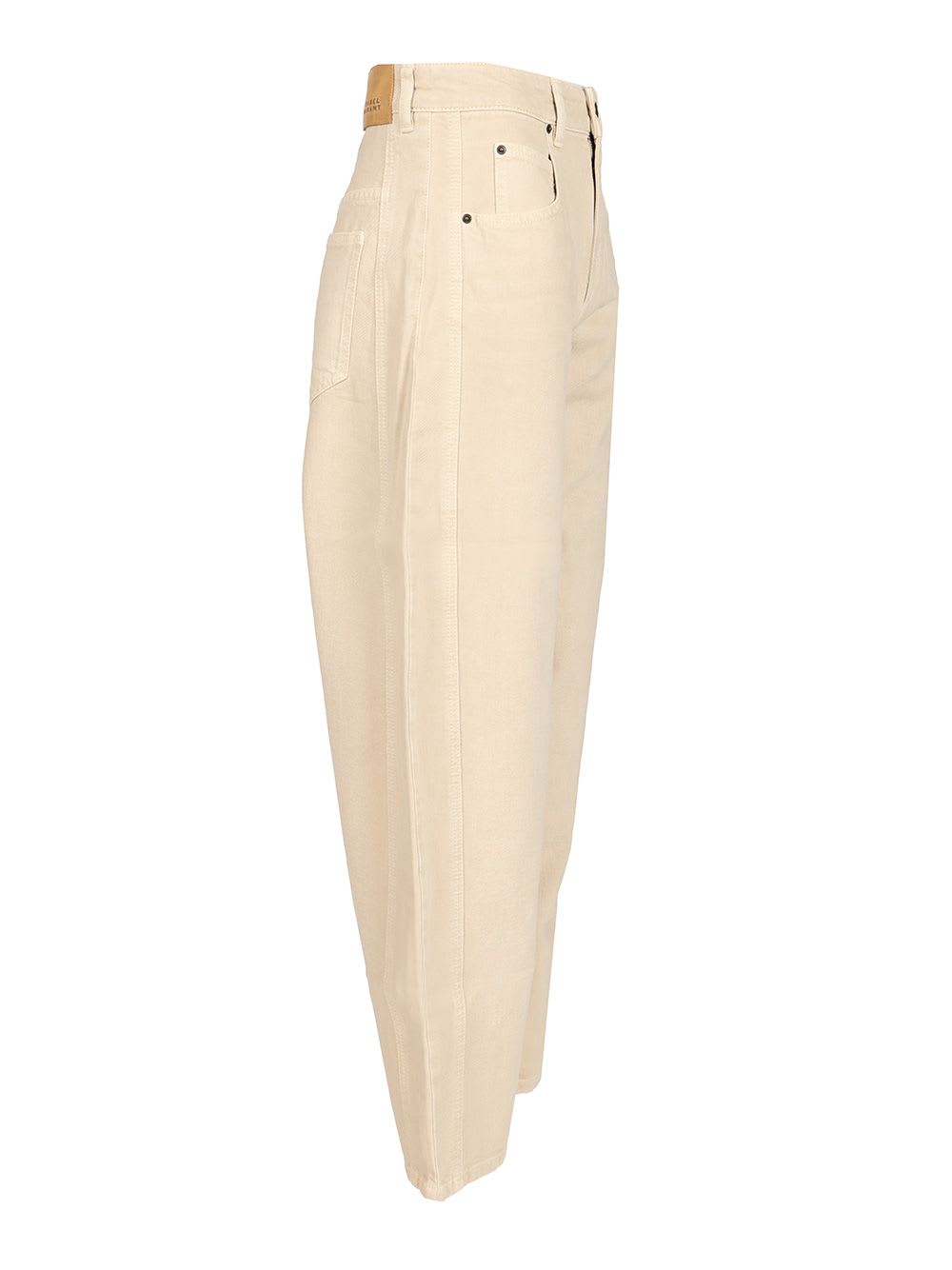 Isabel Marant Oriane Straight Leg Hemp Trousers With Five-pocket Styling In Neutral