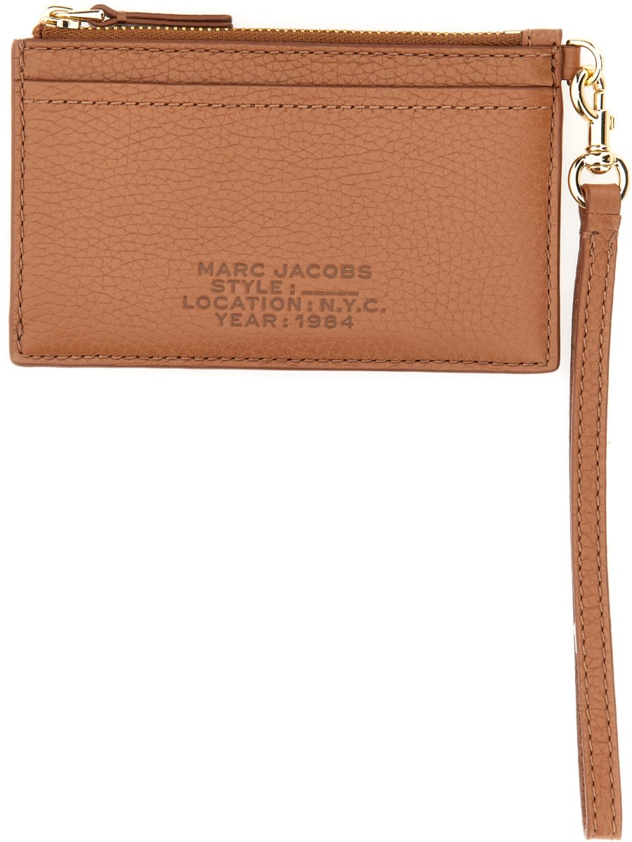 Shop Marc Jacobs Card Holder With Strap In Brown