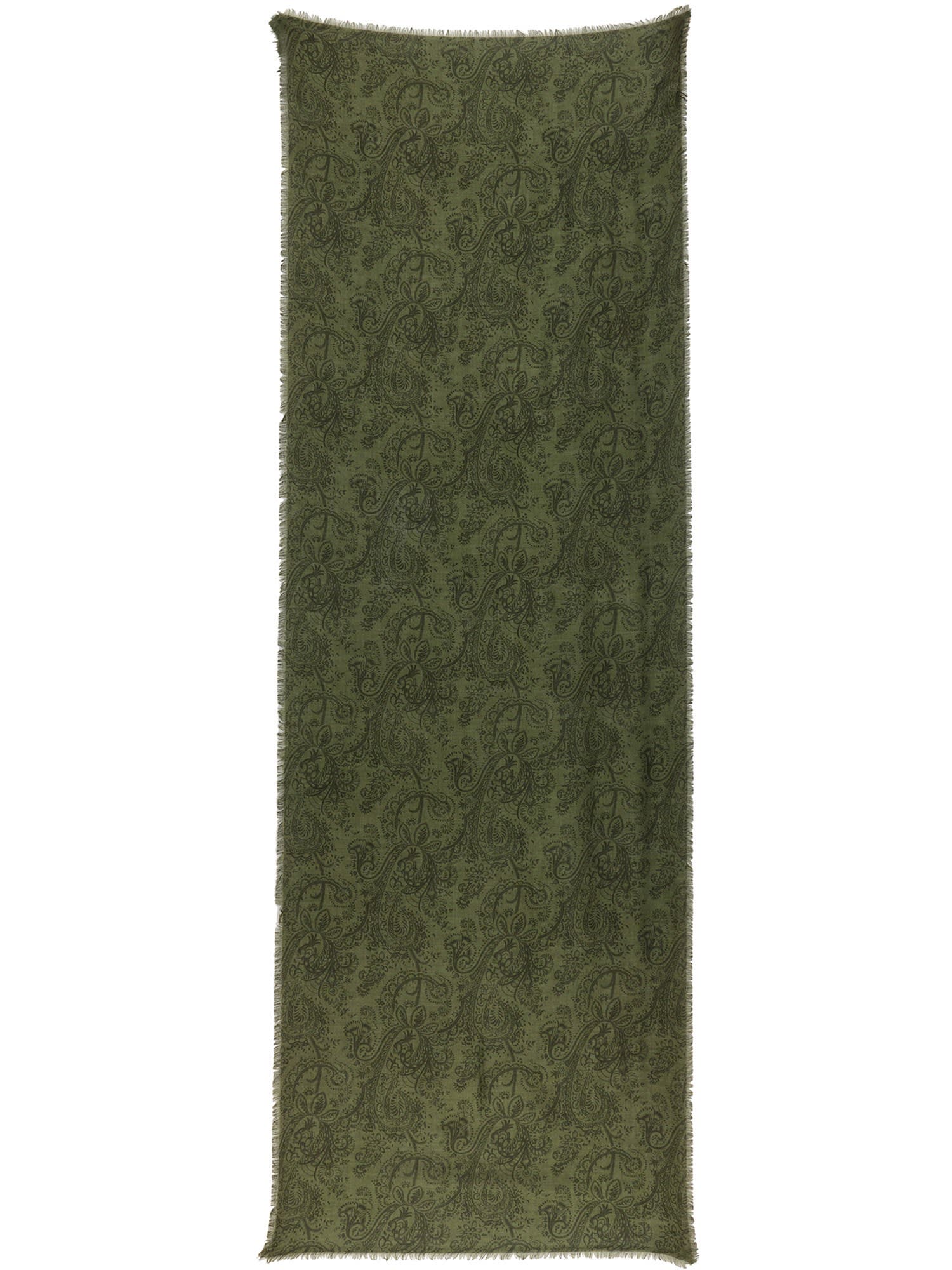 Shop Etro Wool Blend Paisley Scarf  In Multicolor