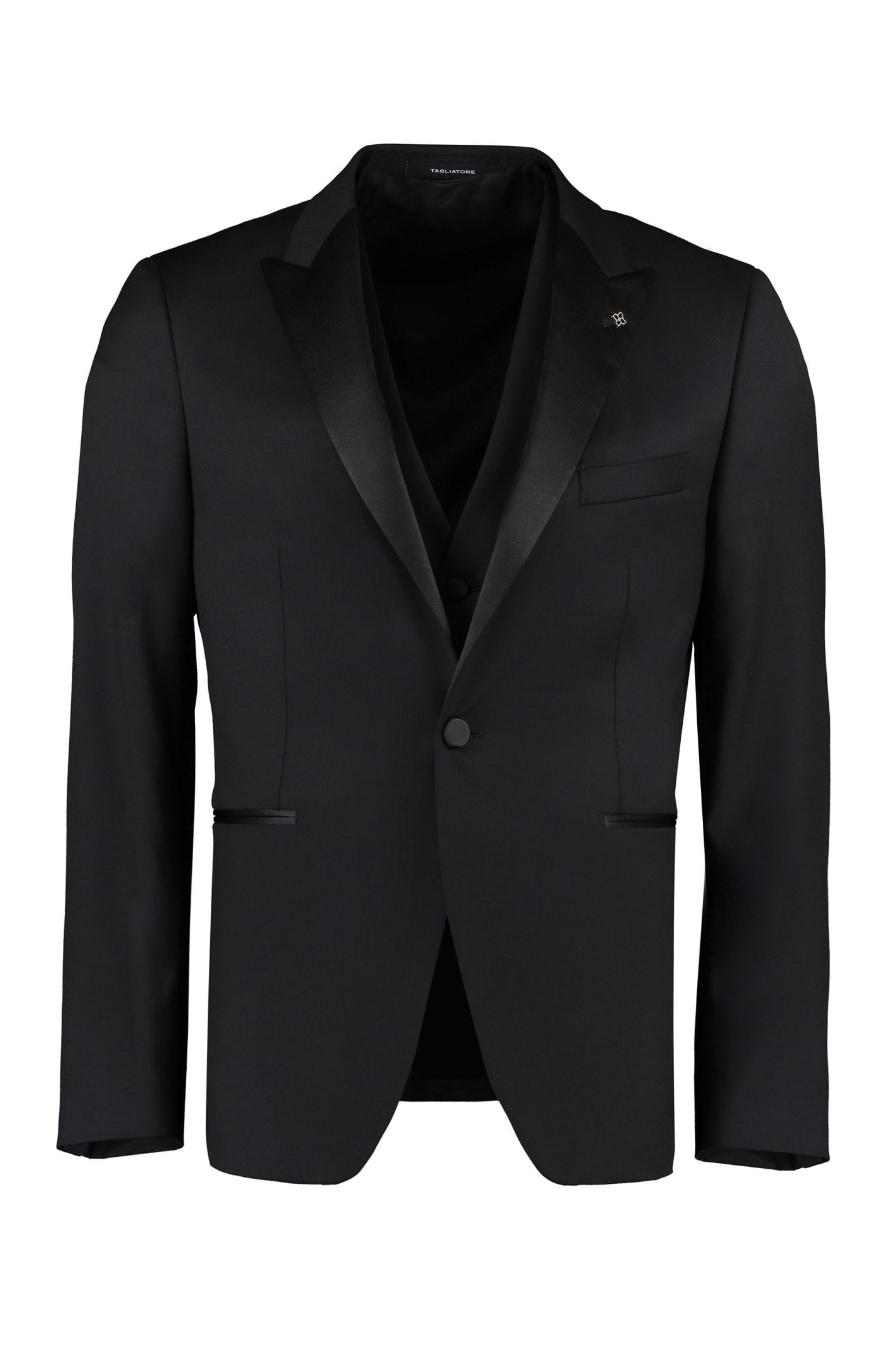 Tagliatore Virgin Wool Two-piece Suit In Black
