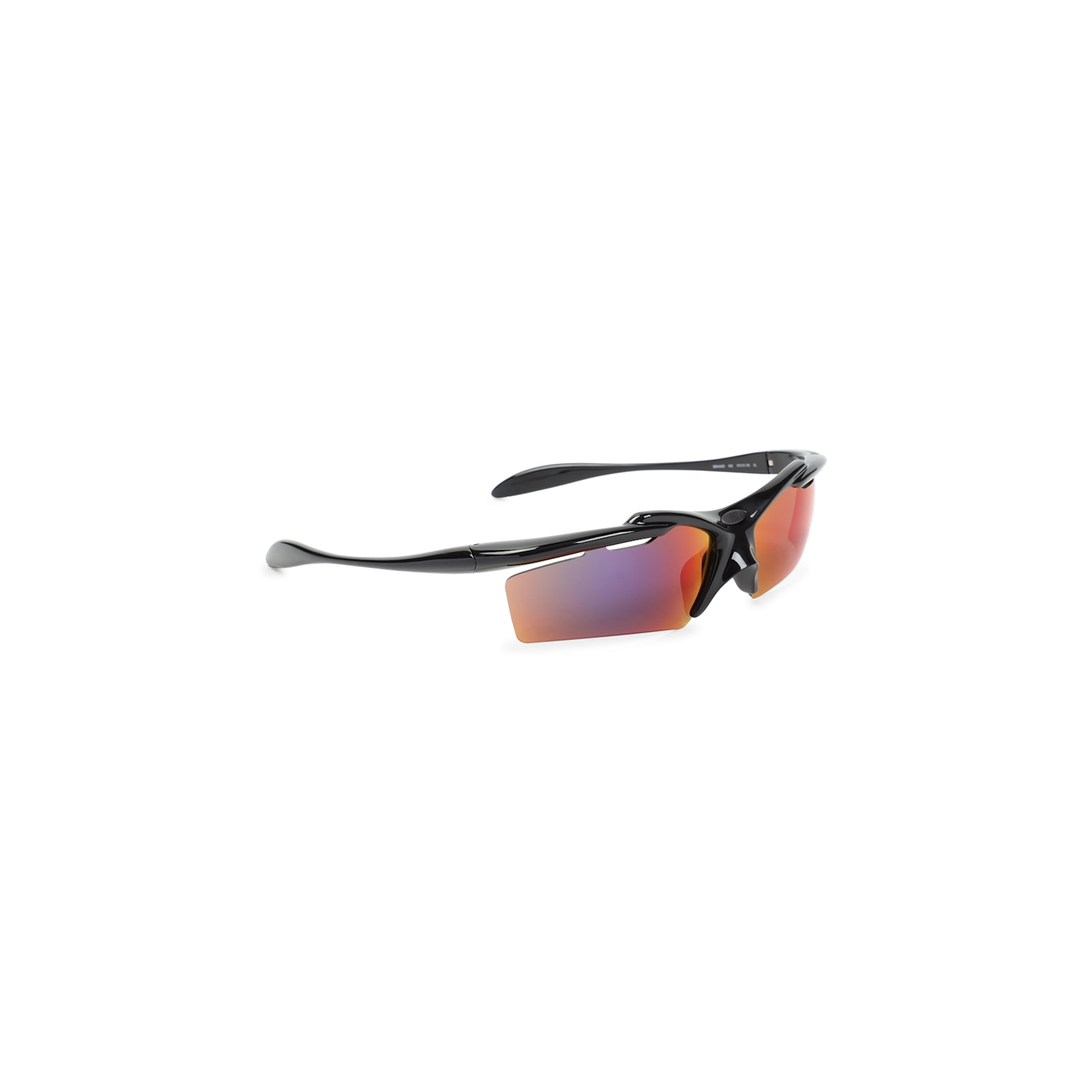 Shop Balenciaga Black Acetate Turbo Rectangle Sunglasses