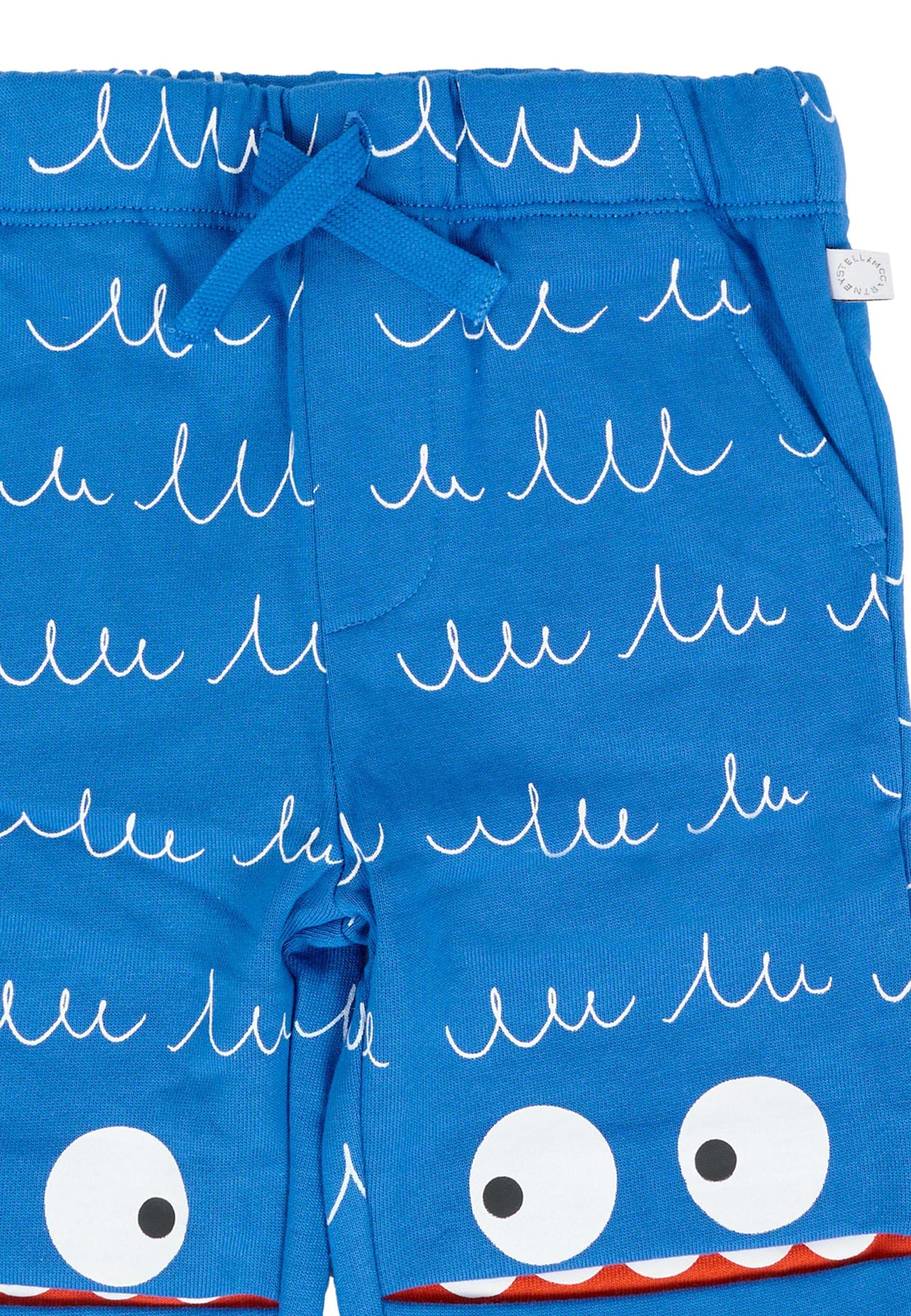 Stella Mccartney Blue Sweatpants For Baby Boy With Yetis In Blue