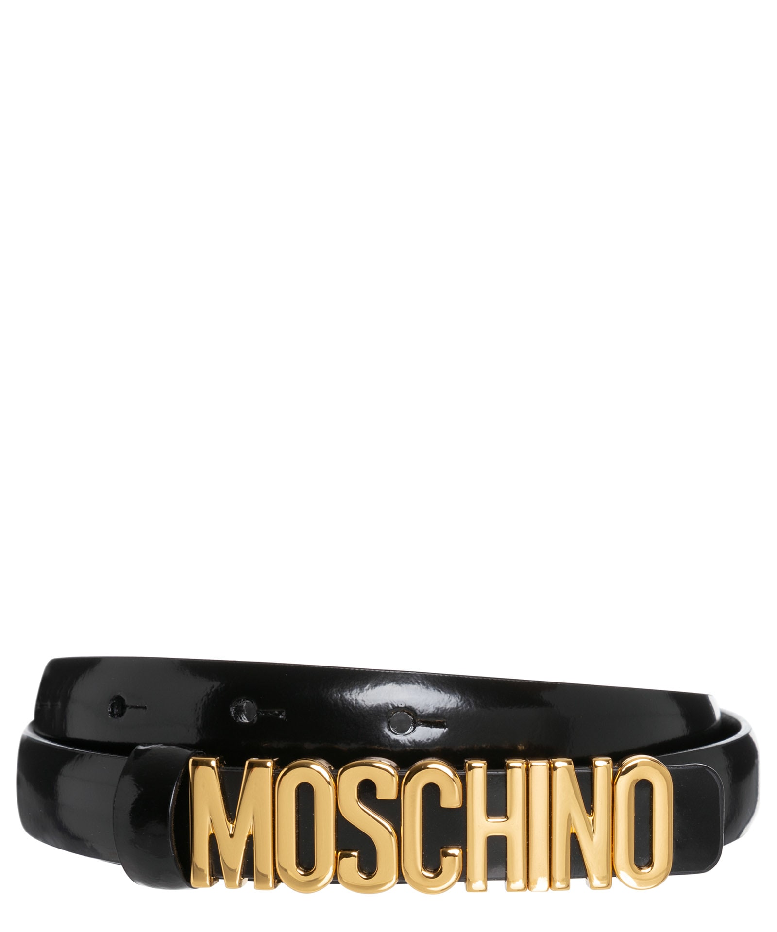 Shop Moschino Leather Belt In Nero