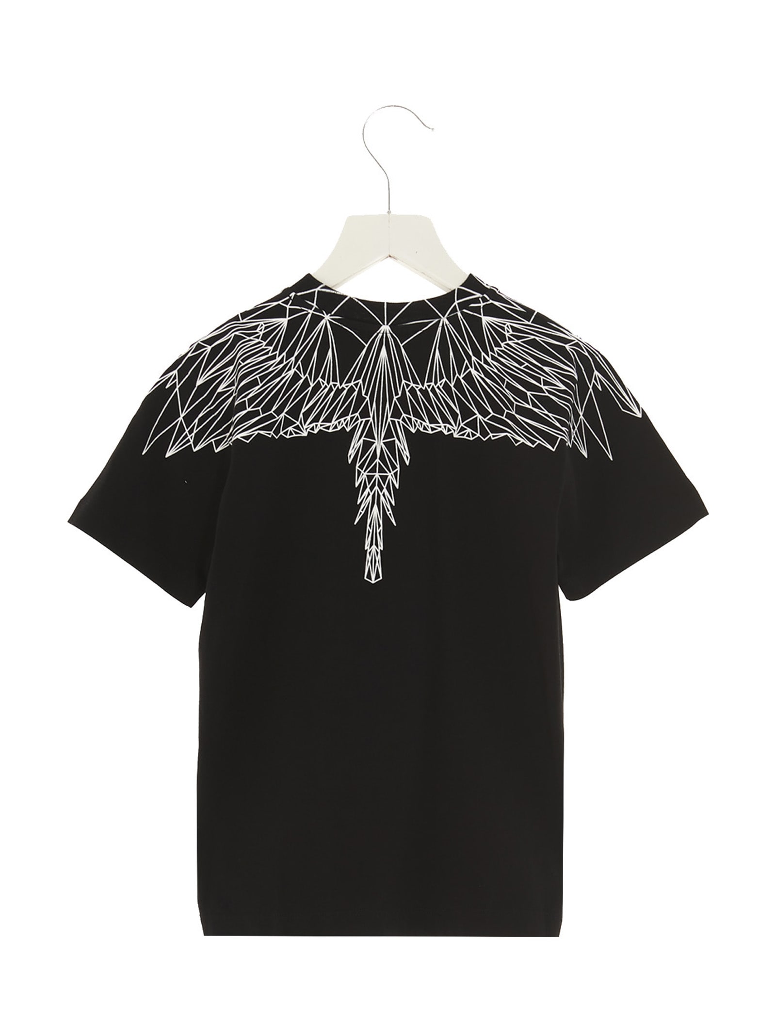 Marcelo Burlon County Kids' T-shirt Triangle White Wings In White/ black | ModeSens