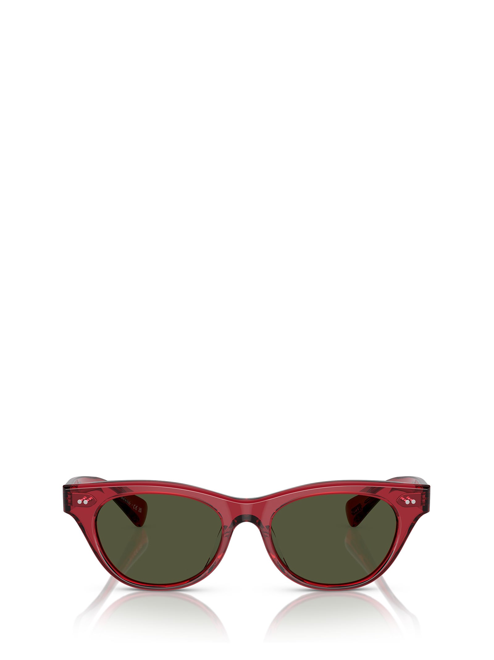 Shop Oliver Peoples Ov5541su Translucent Red Sunglasses