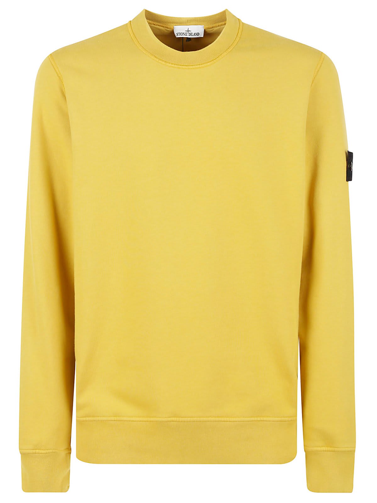 Shop Stone Island Logo Patch Crewneck Sweatshirt In Senape