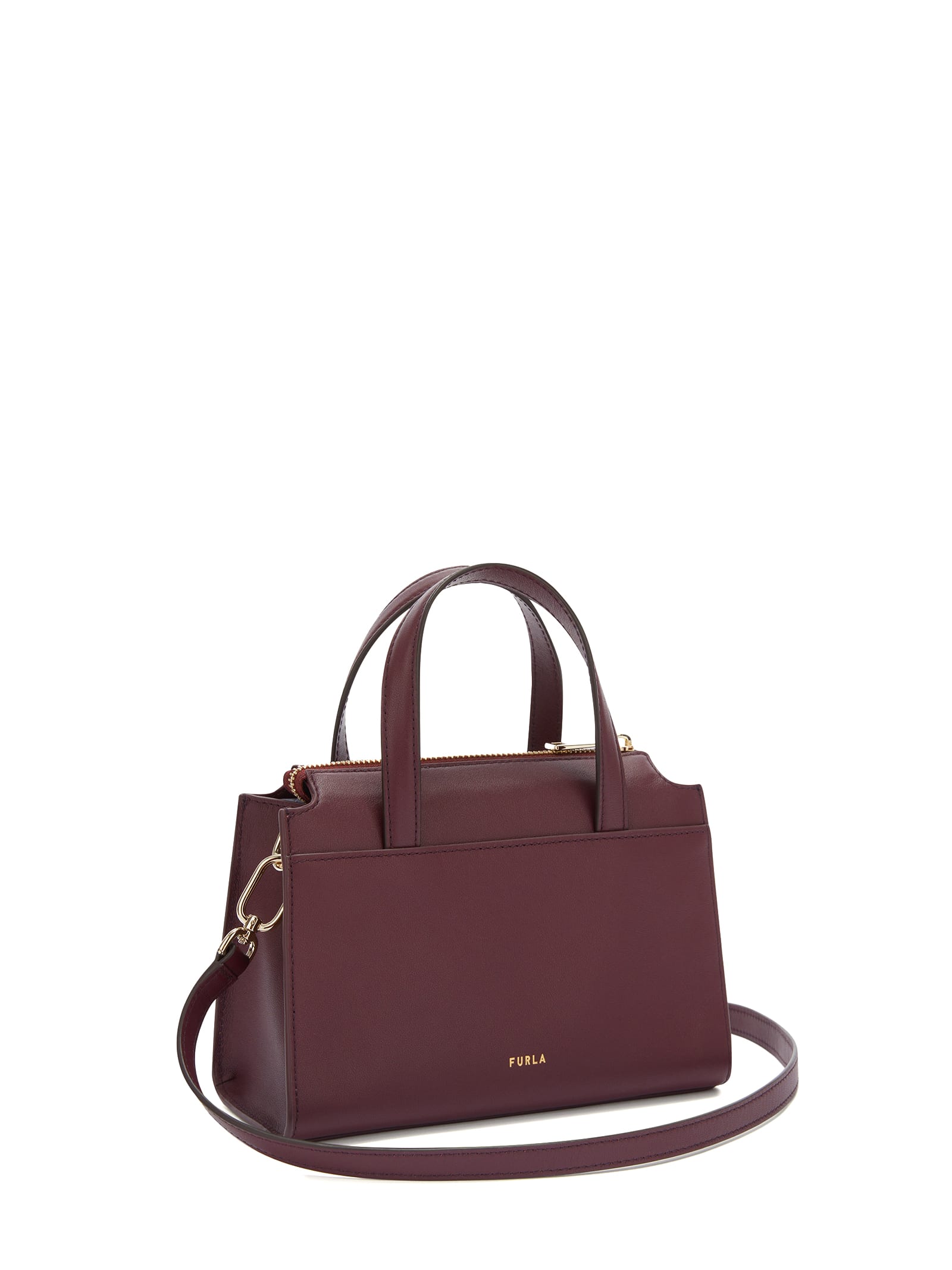 Shop Furla Boston S Chianti Leather Satchel Bag